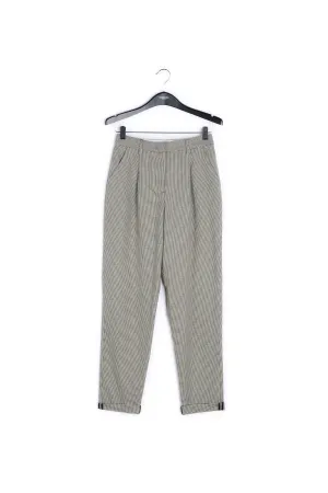 Loose-fit houndstooth high-waist pants