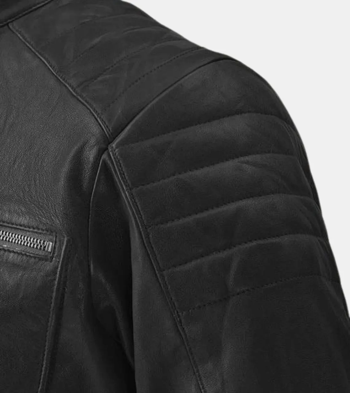 Lorenzo Men's Black Quilted Leather Jacket