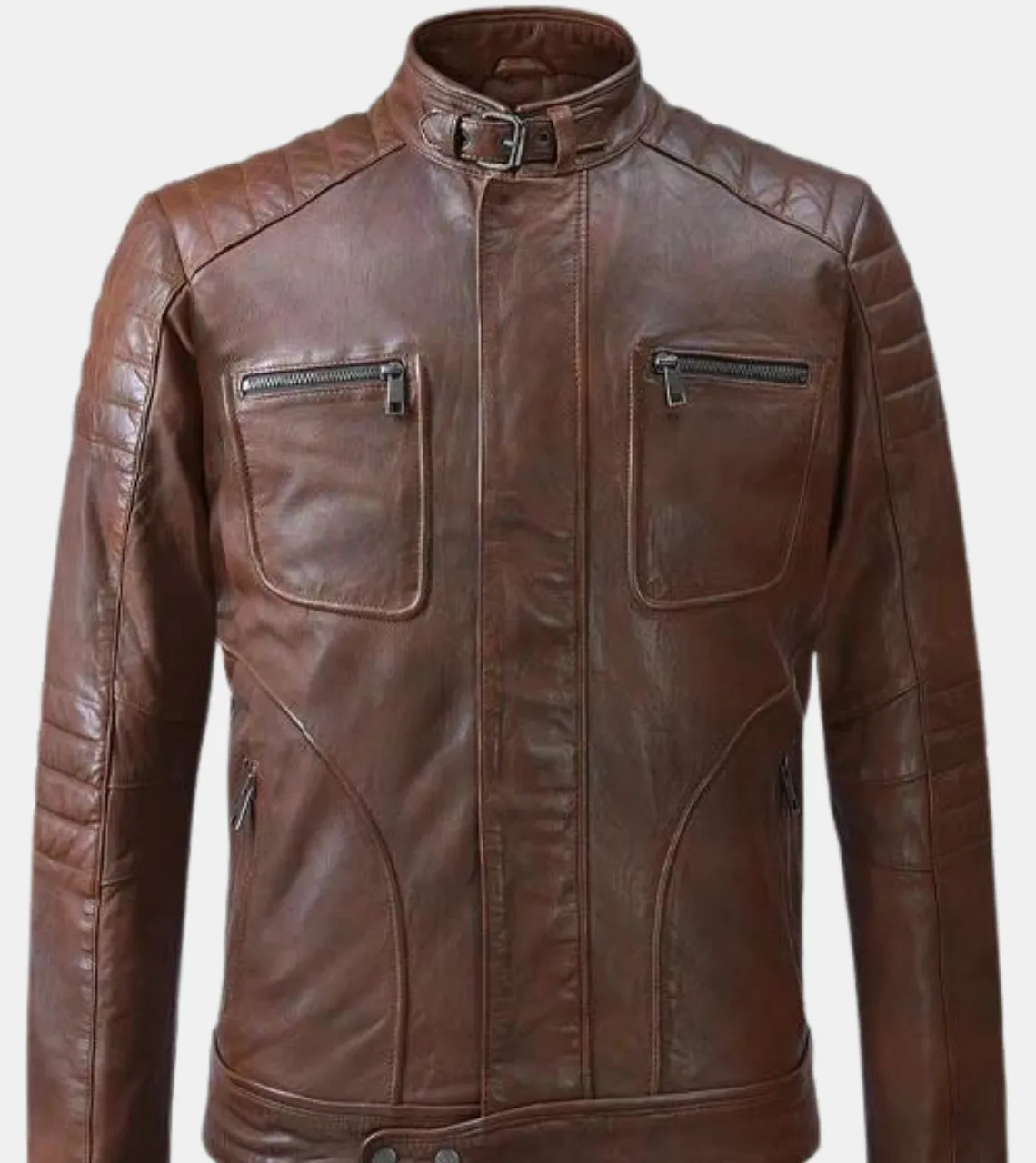 Lorenzo Men's Bronze Quilted Leather Jacket