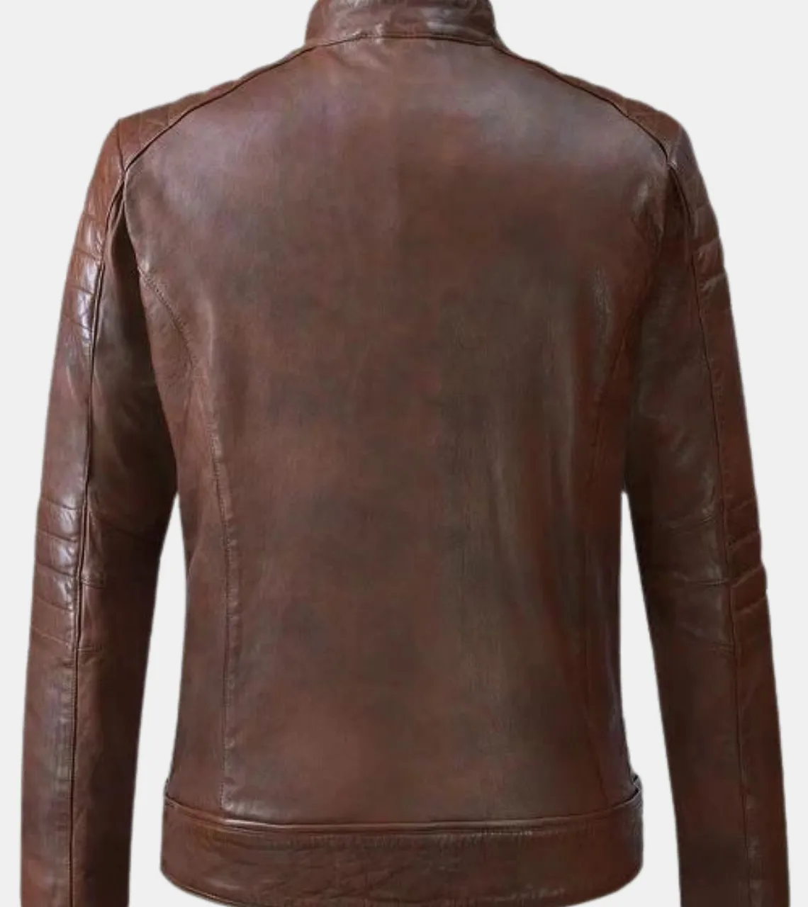 Lorenzo Men's Bronze Quilted Leather Jacket