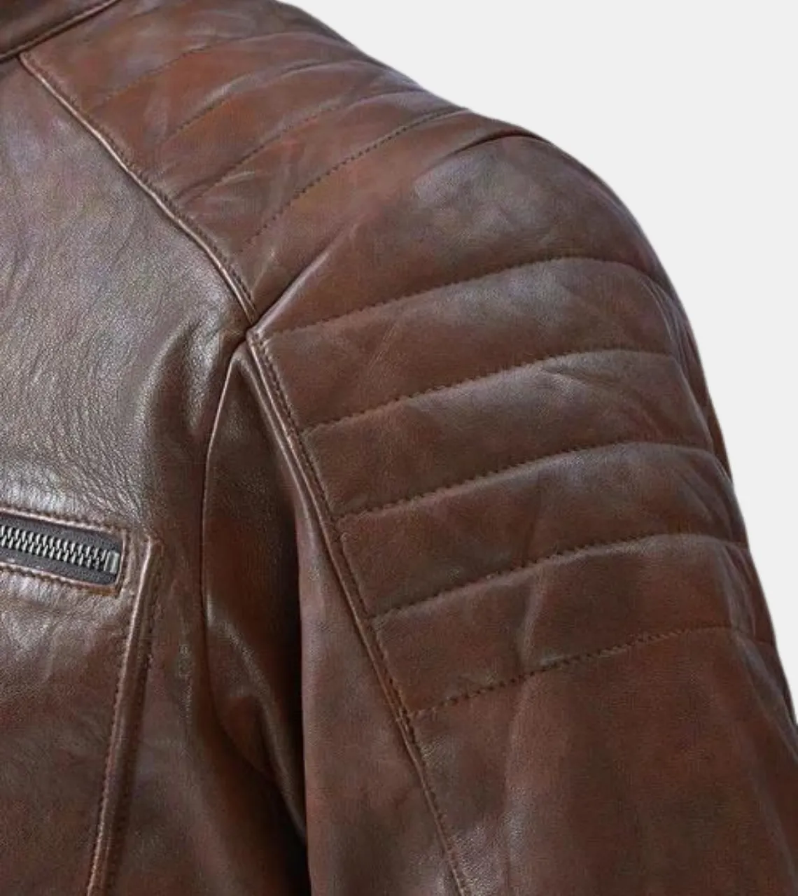 Lorenzo Men's Bronze Quilted Leather Jacket