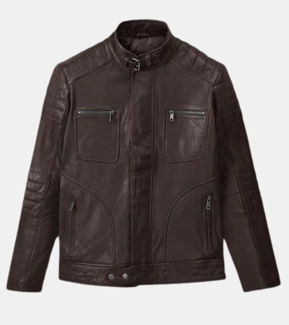 Lorenzo Men's Brown Quilted Leather Jacket