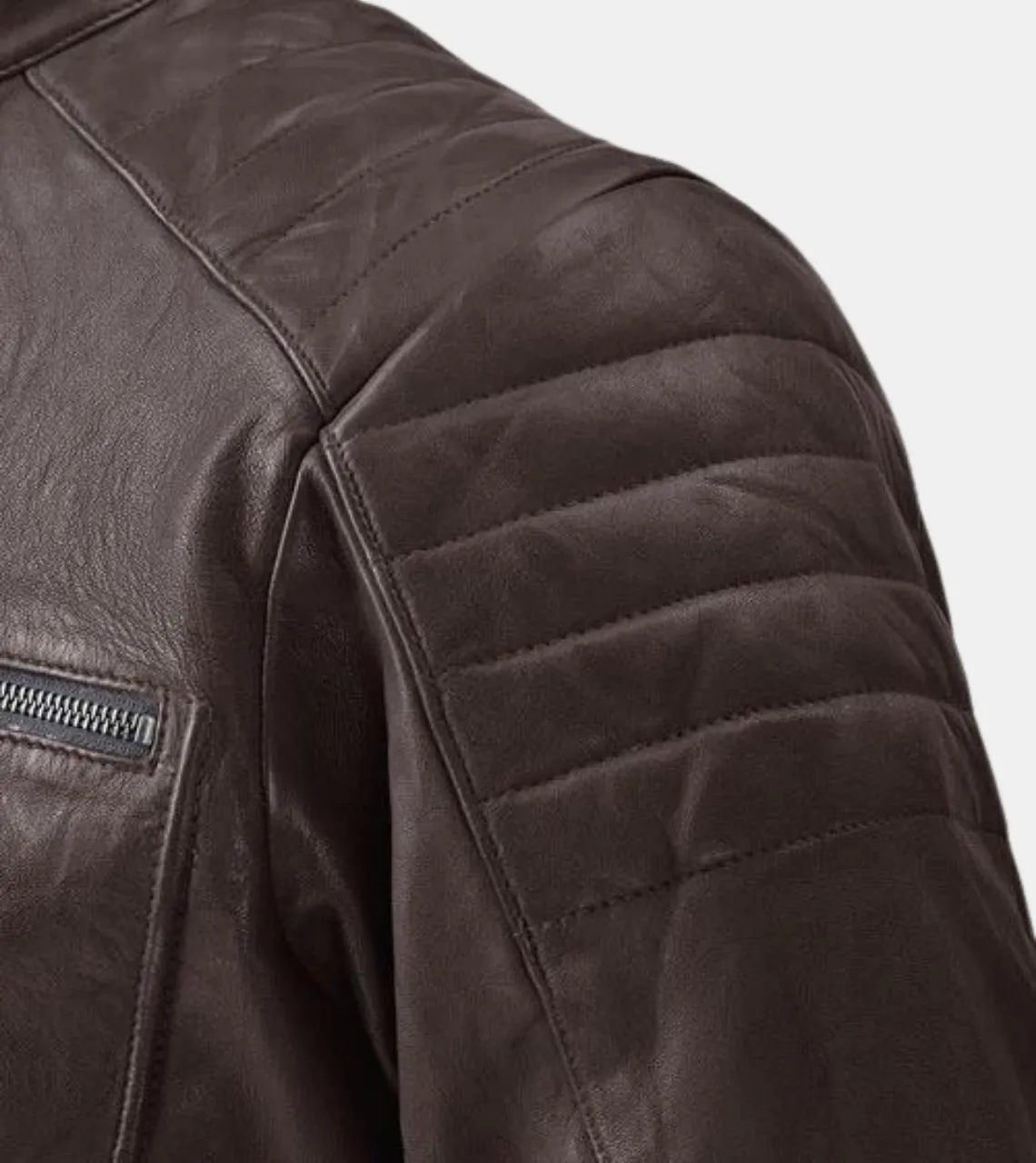 Lorenzo Men's Brown Quilted Leather Jacket