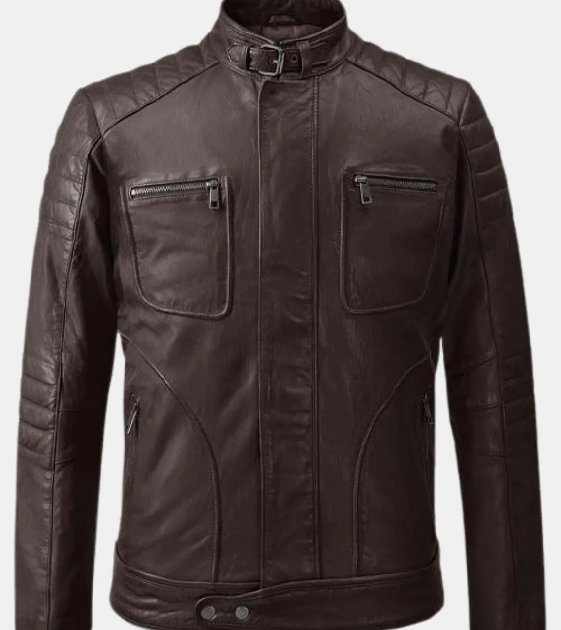 Lorenzo Men's Brown Quilted Leather Jacket
