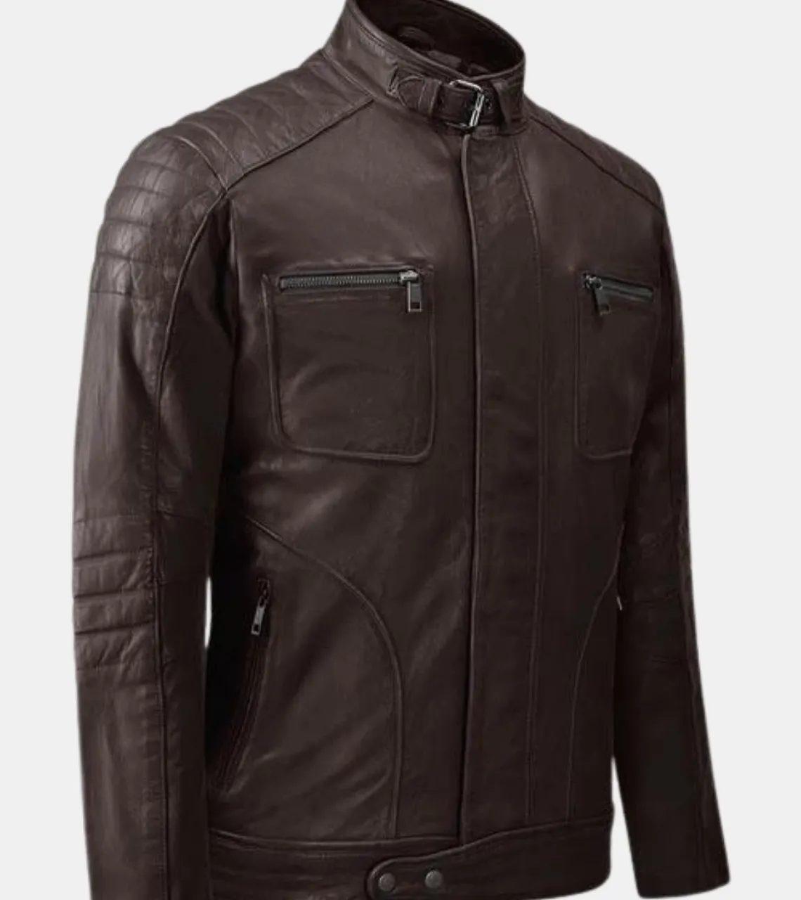 Lorenzo Men's Brown Quilted Leather Jacket