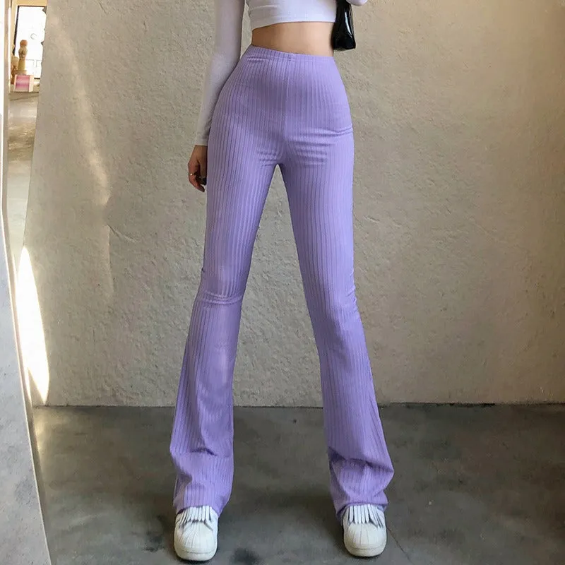 LUNA: Elastische Casual Flare Leggings Pants, 3 Farben
