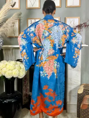 Madeleine, 40s silk floral Japanese kimono