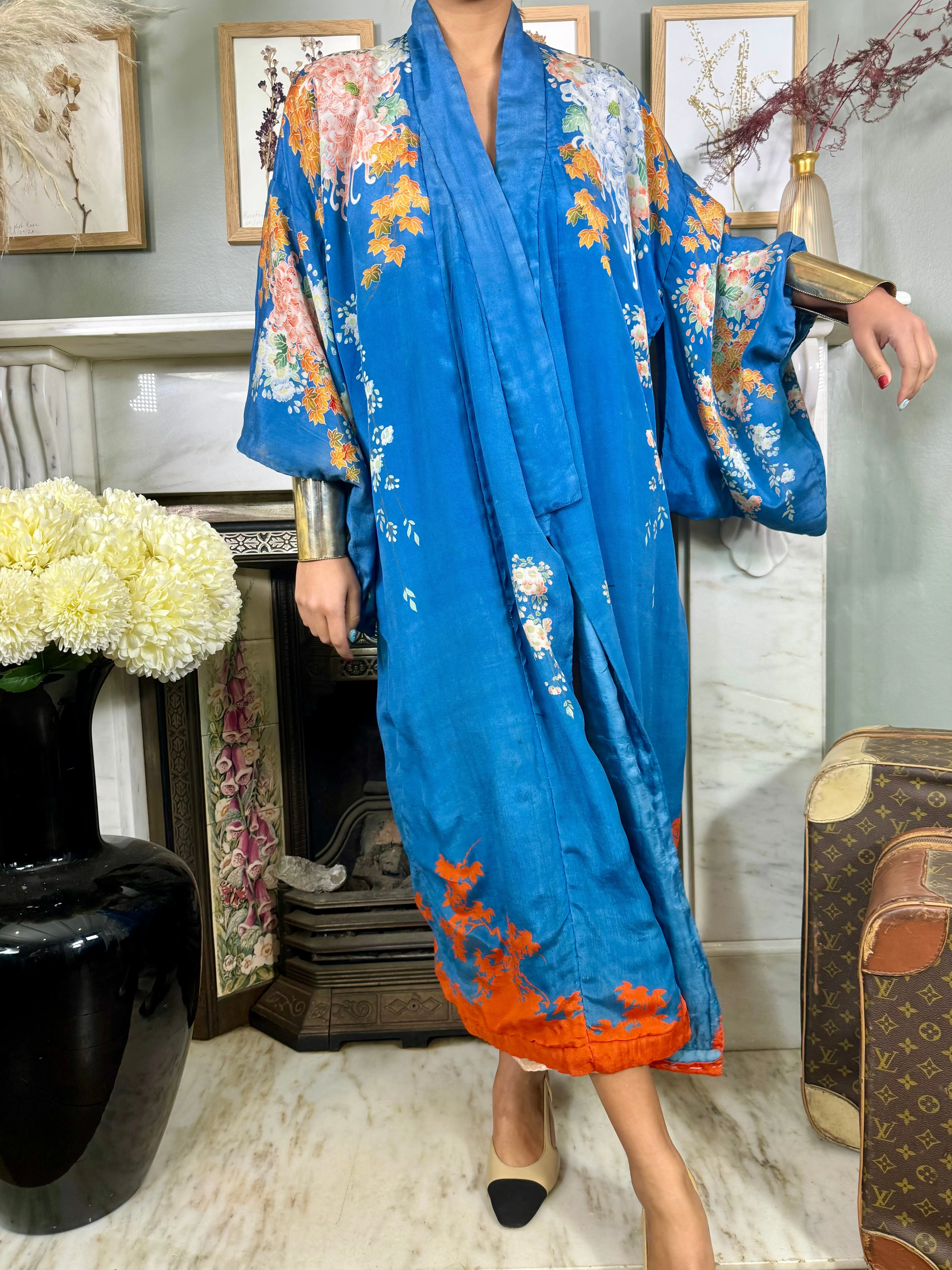 Madeleine, 40s silk floral Japanese kimono