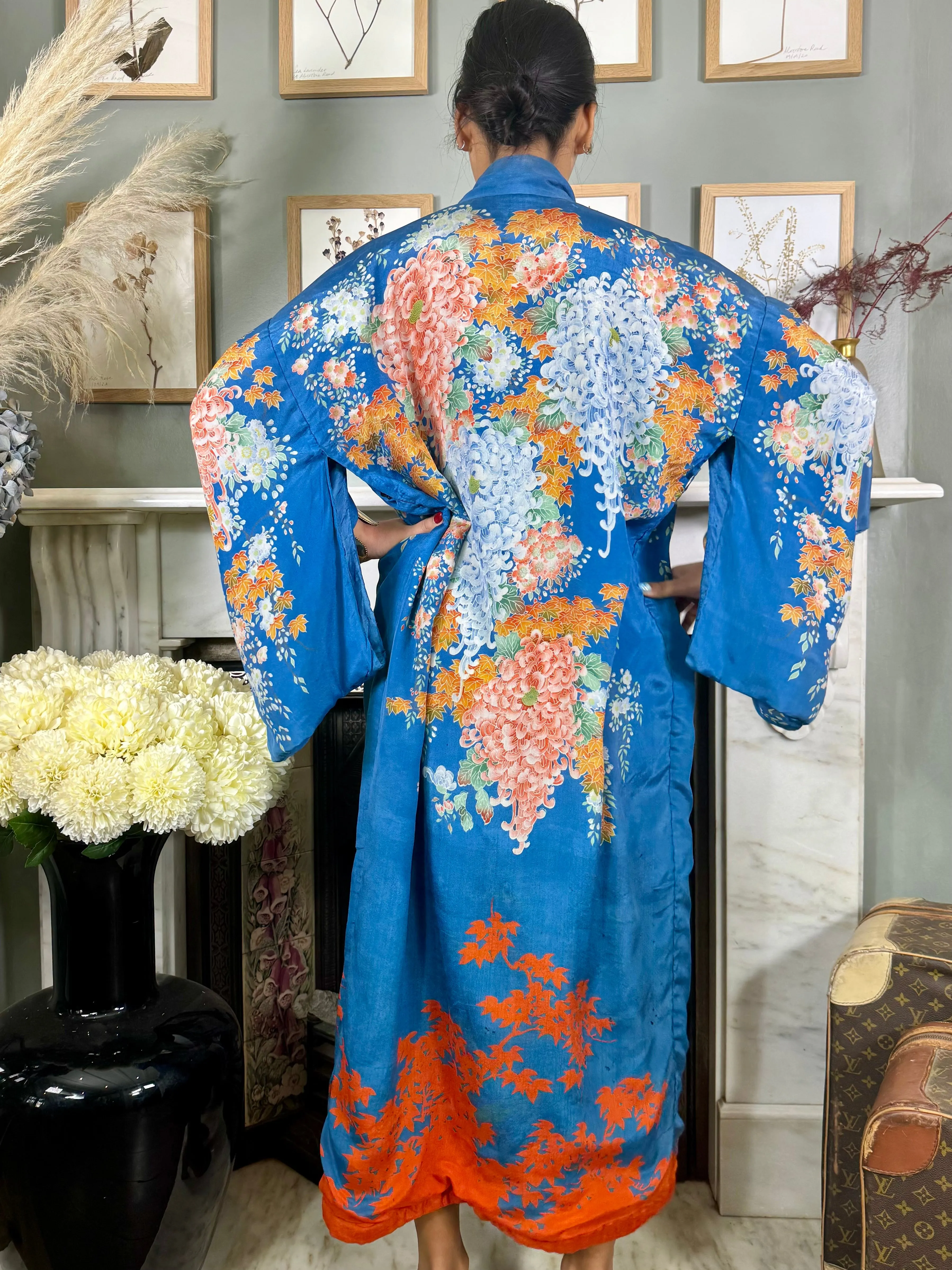 Madeleine, 40s silk floral Japanese kimono