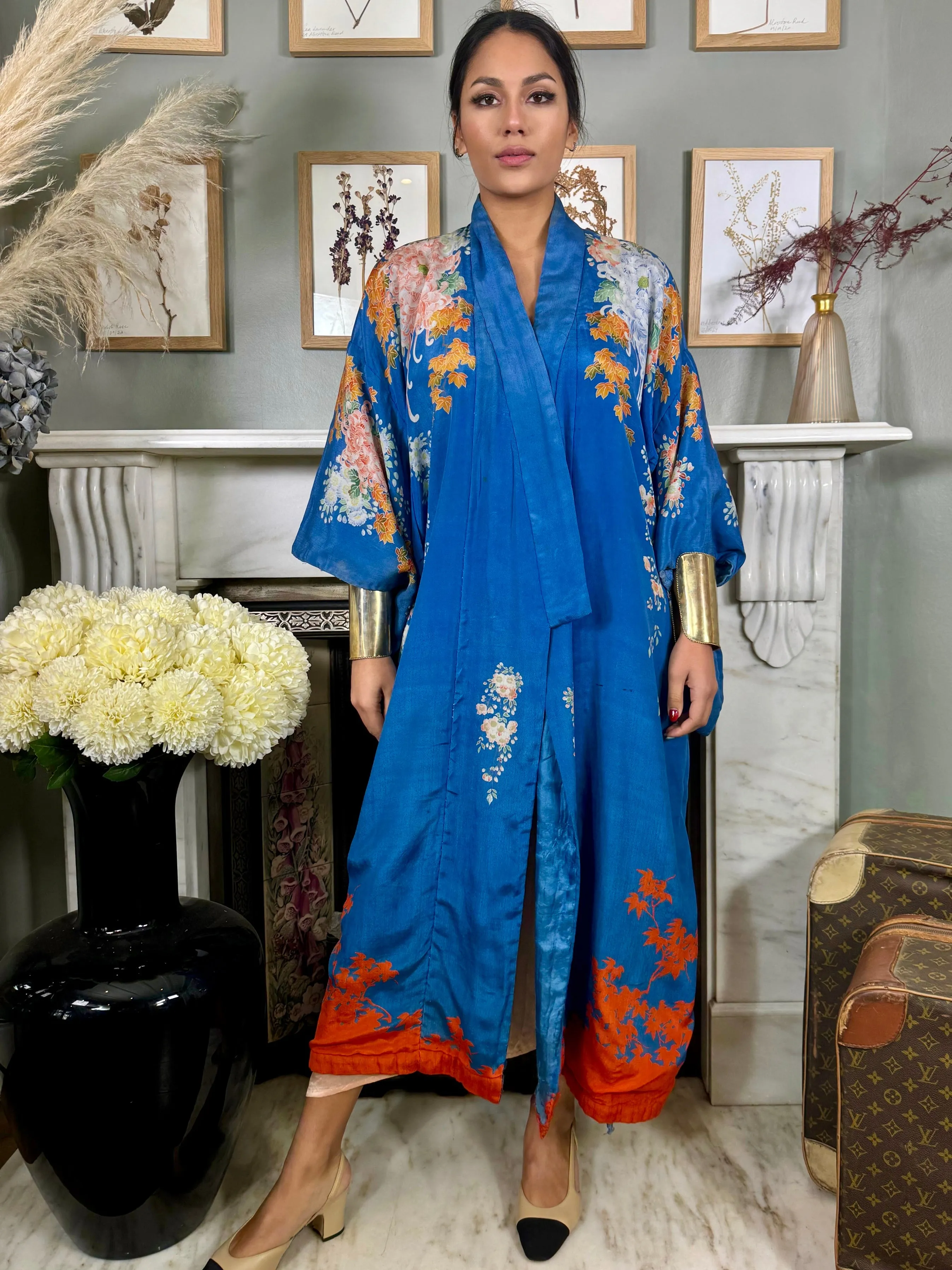 Madeleine, 40s silk floral Japanese kimono