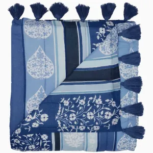 Malvika Lapis Quilted Throw Blanket by John Robshaw