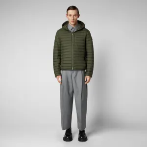 Man's animal free puffer Cael in dusty olive