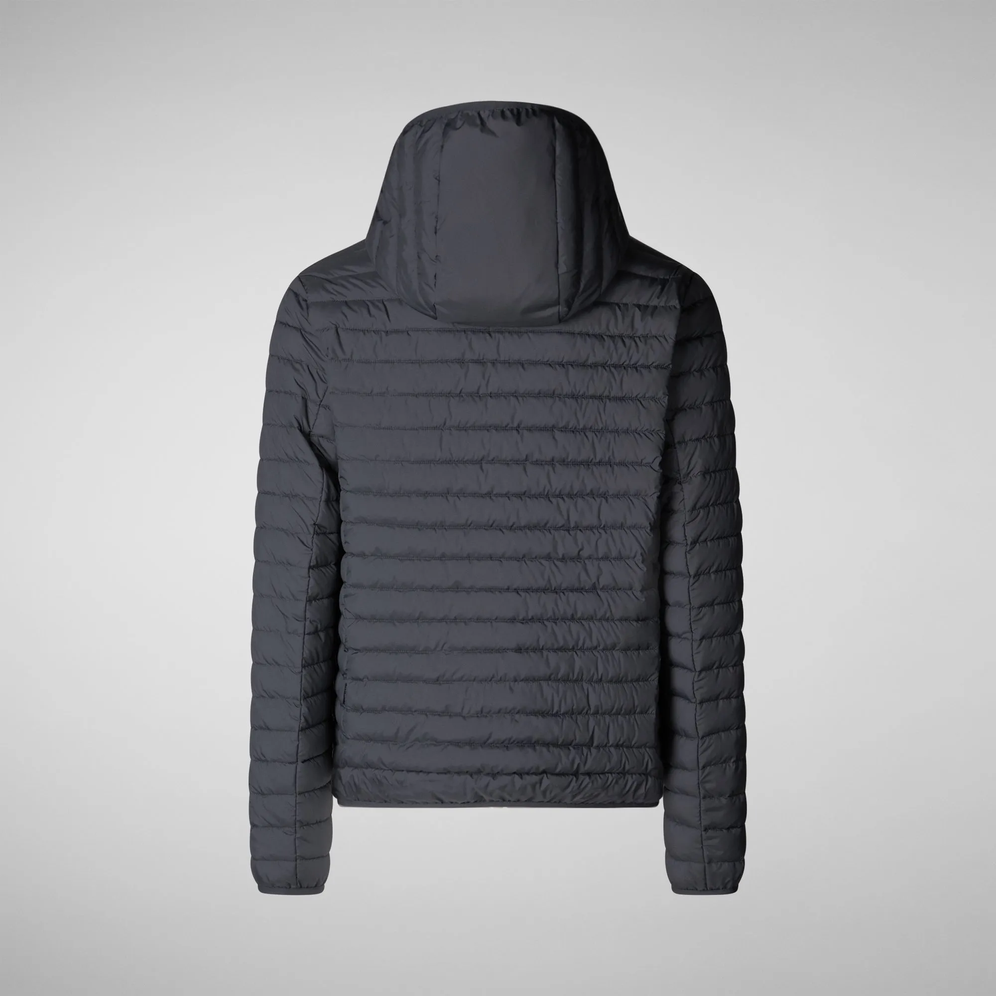 Man's  hooded animal free puffer jacket cael in grey black