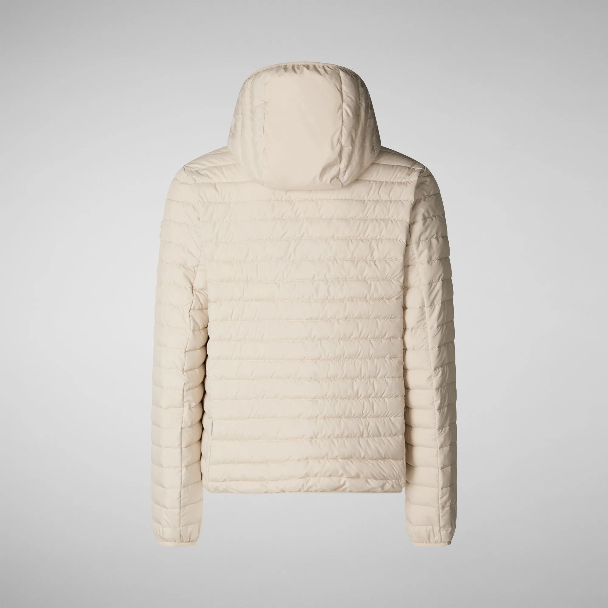 Man's  hooded animal free puffer jacket cael in rainy beige