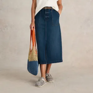 Maren Denim Midi Skirt - Mid Denim