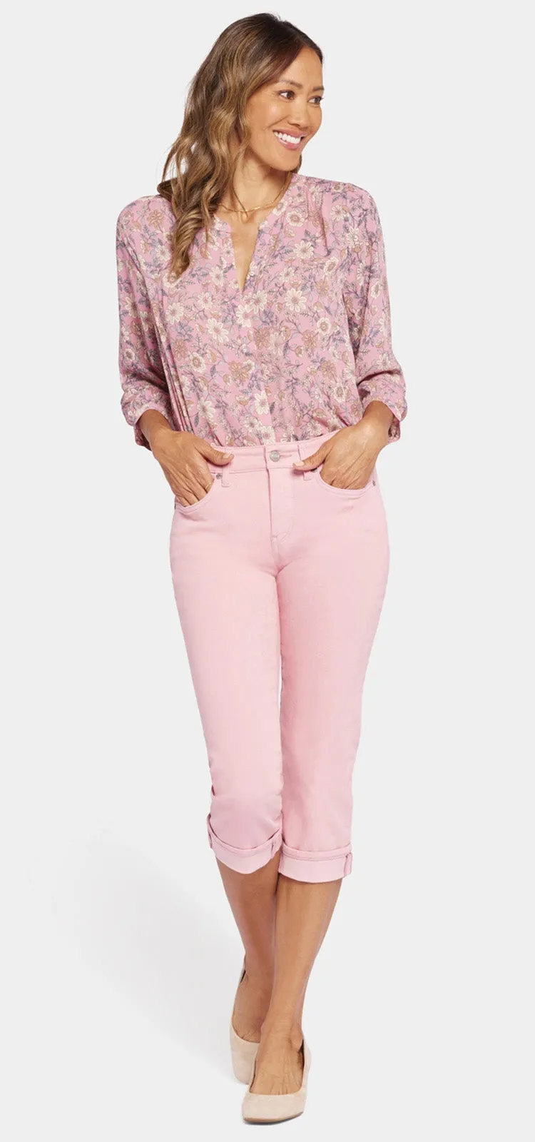 Marilyn Crop Cuff Jeans Pink Cool Embrace® Denim | Aphrodite