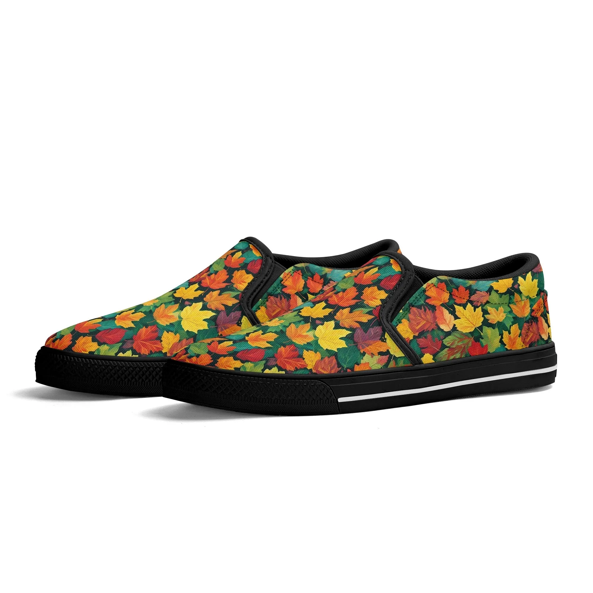 Mens Colorful Leaves Rubber Slip On Shoes