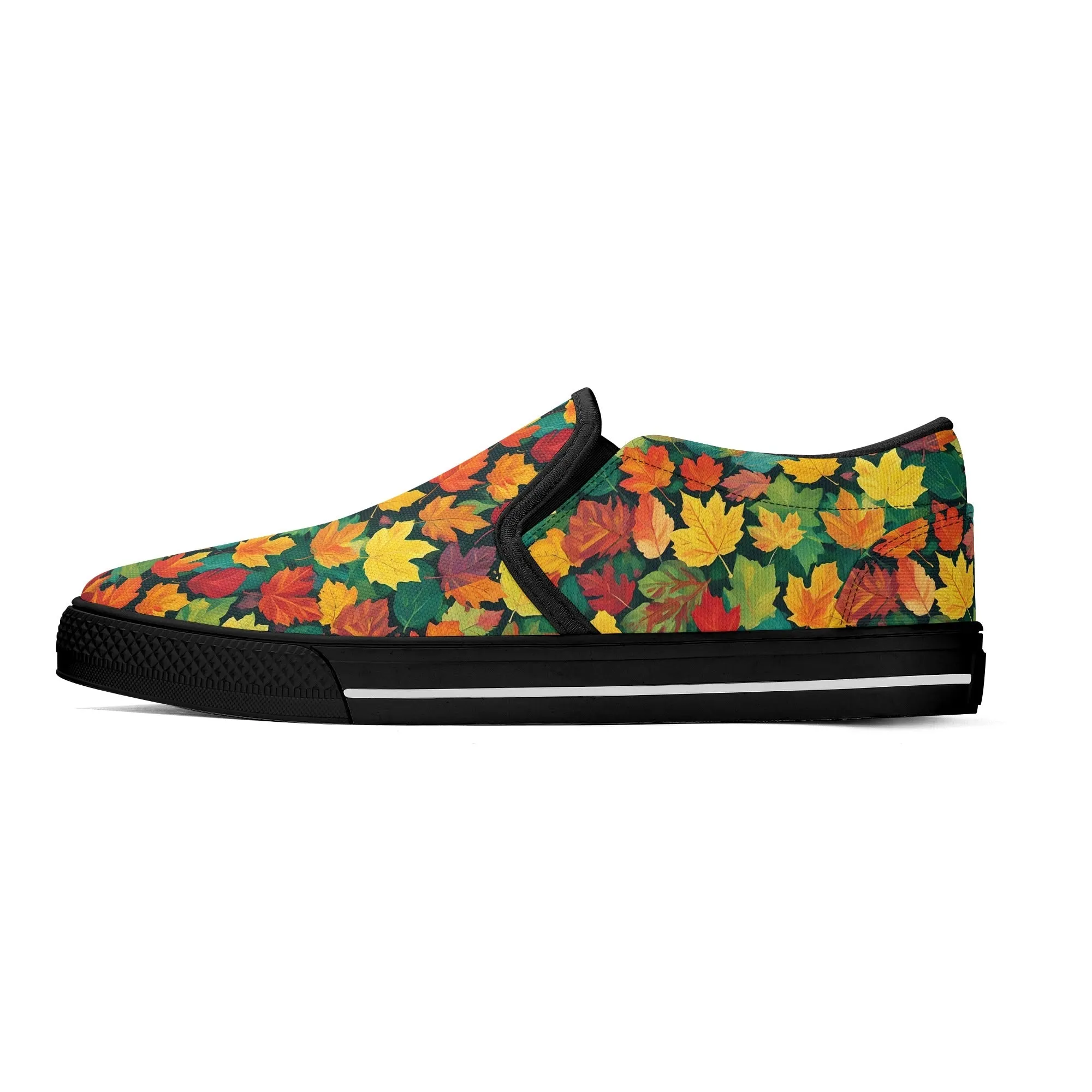 Mens Colorful Leaves Rubber Slip On Shoes