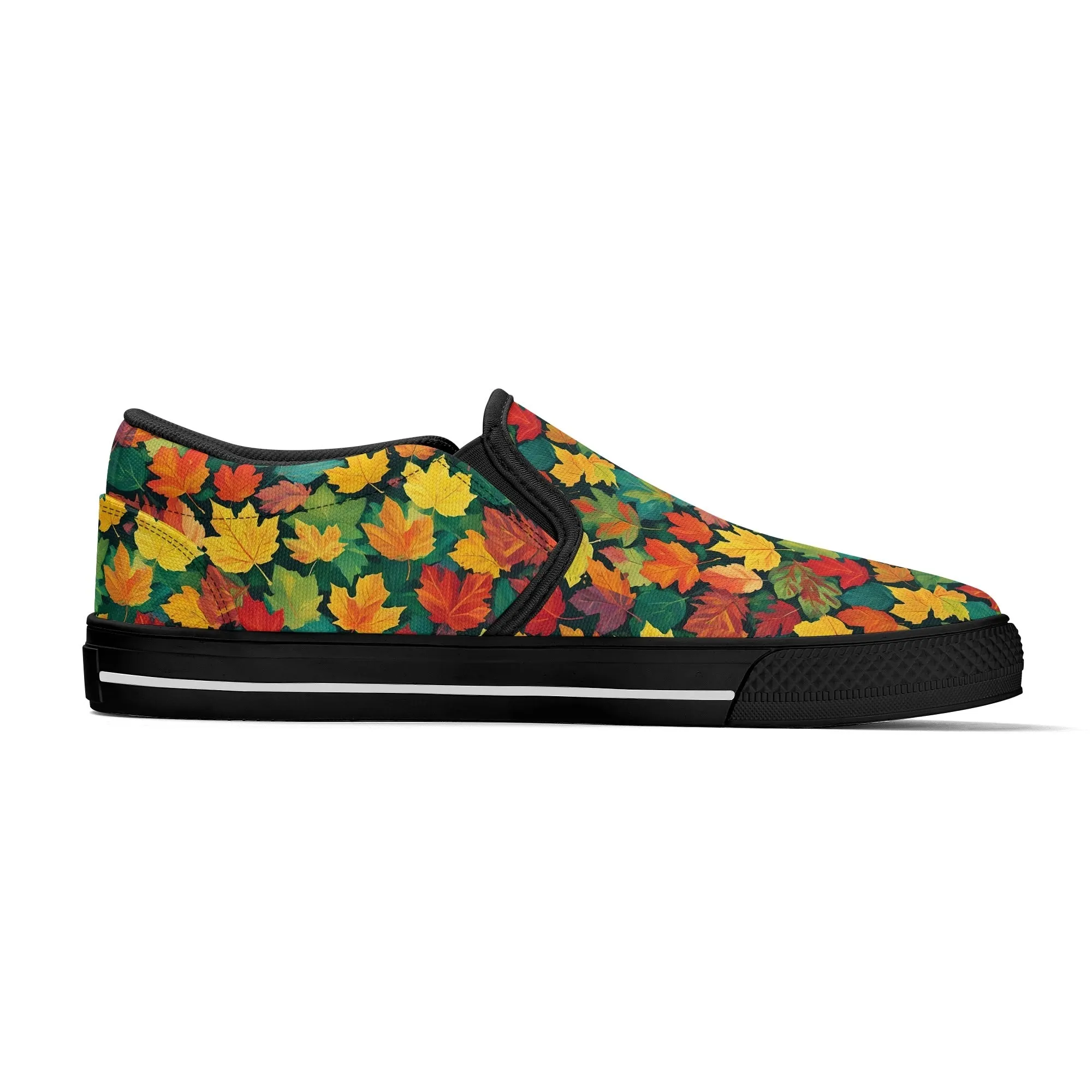 Mens Colorful Leaves Rubber Slip On Shoes