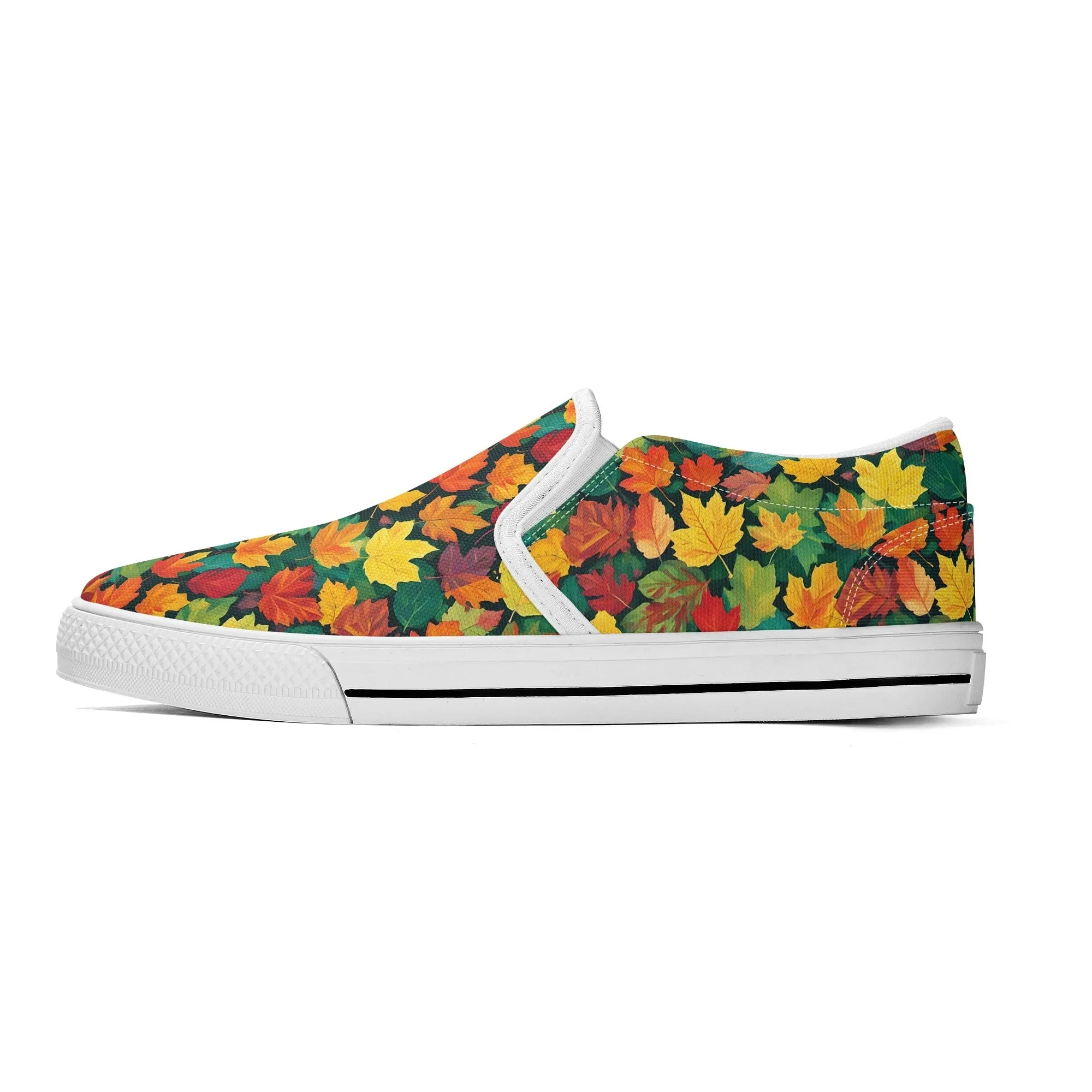 Mens Colorful Leaves Rubber Slip On Shoes