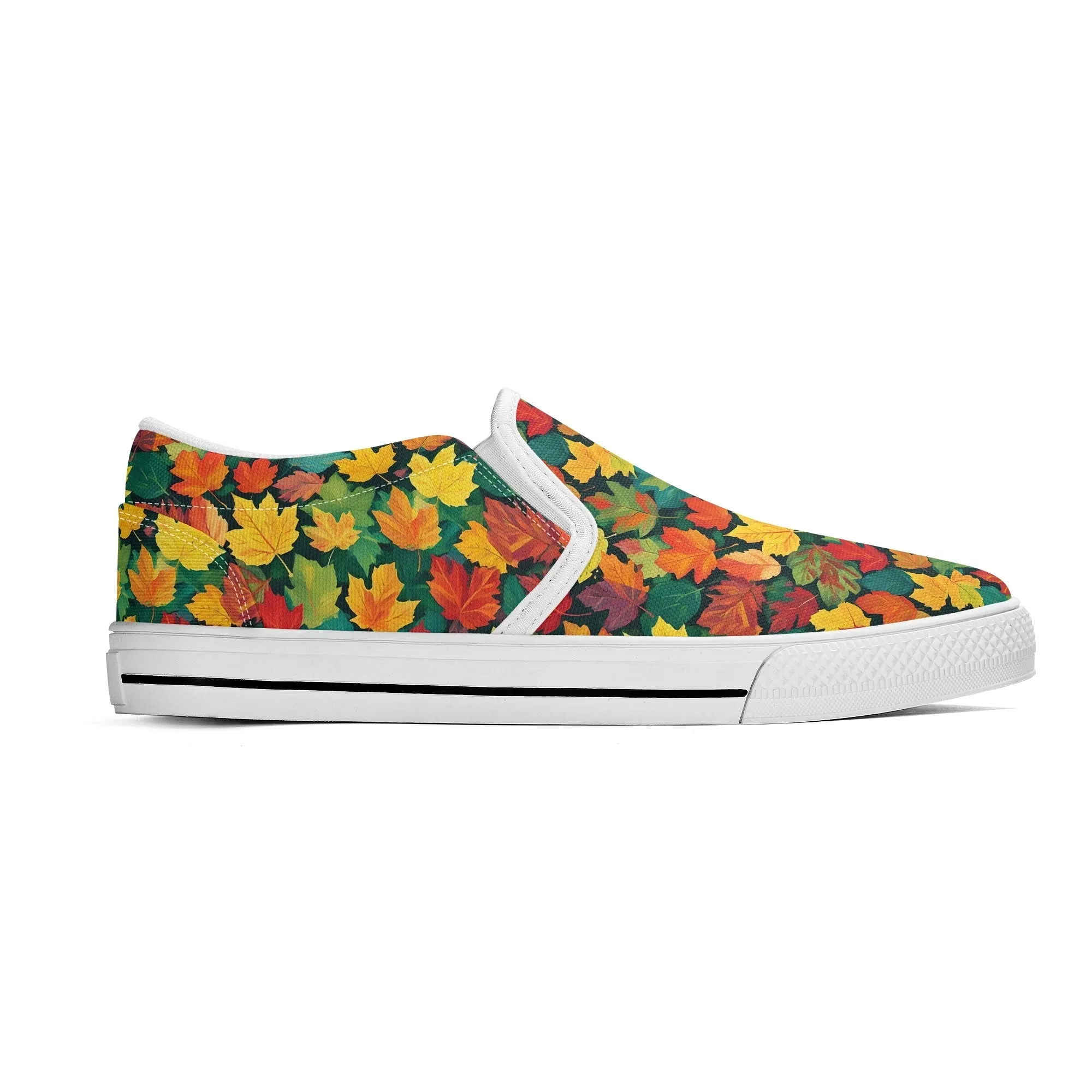 Mens Colorful Leaves Rubber Slip On Shoes