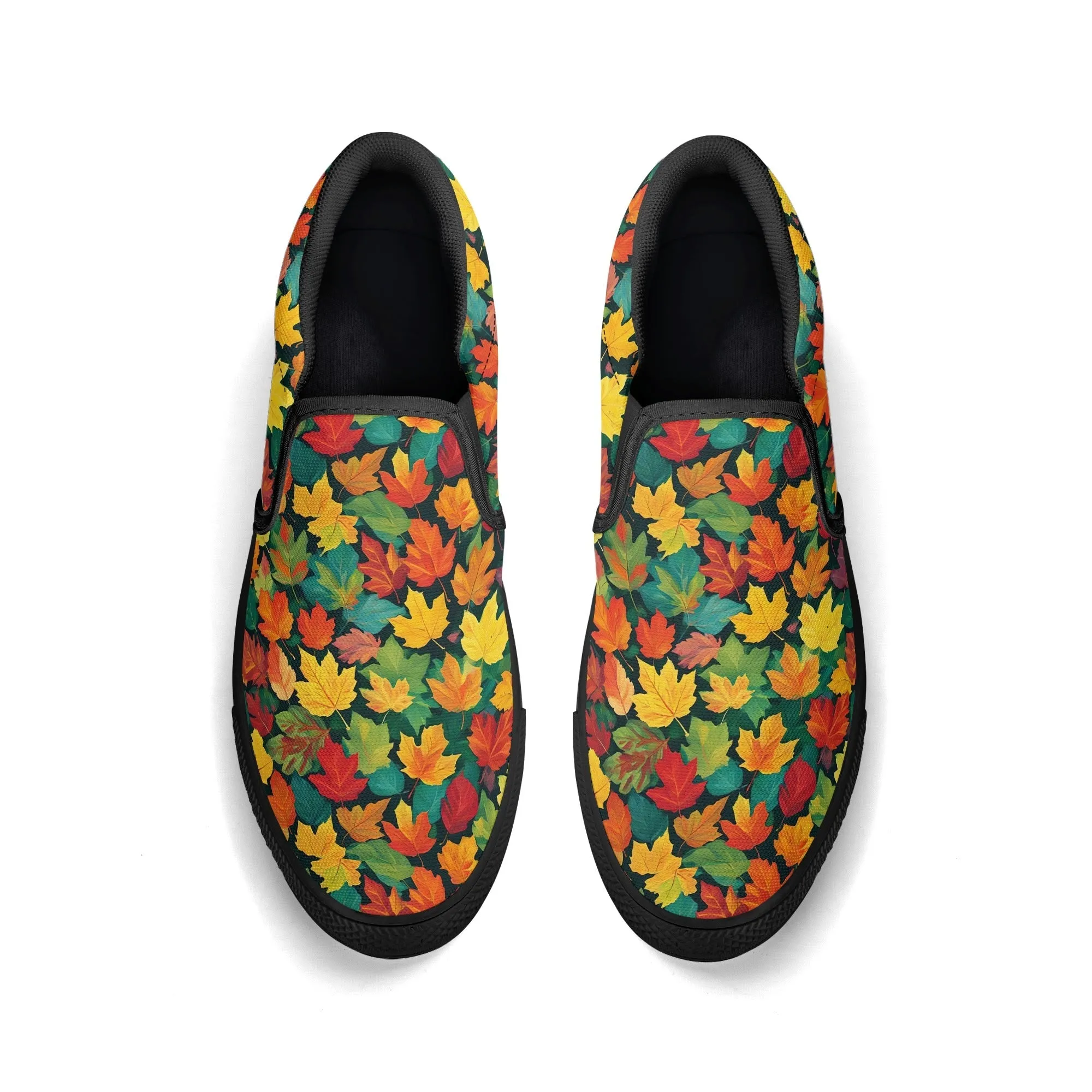 Mens Colorful Leaves Rubber Slip On Shoes