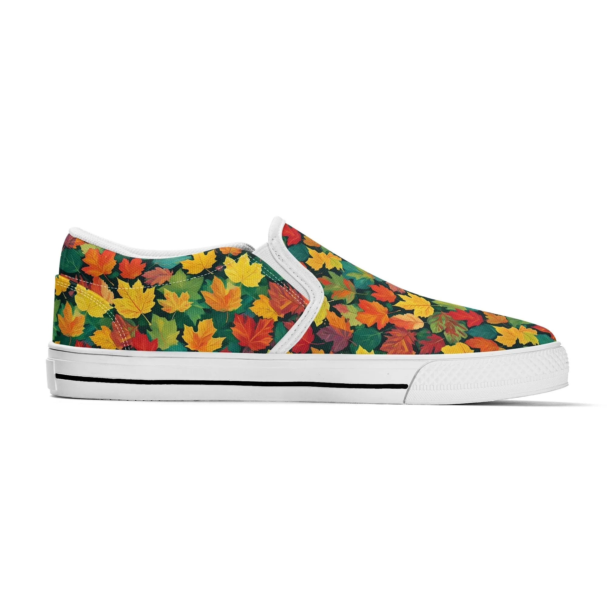 Mens Colorful Leaves Rubber Slip On Shoes