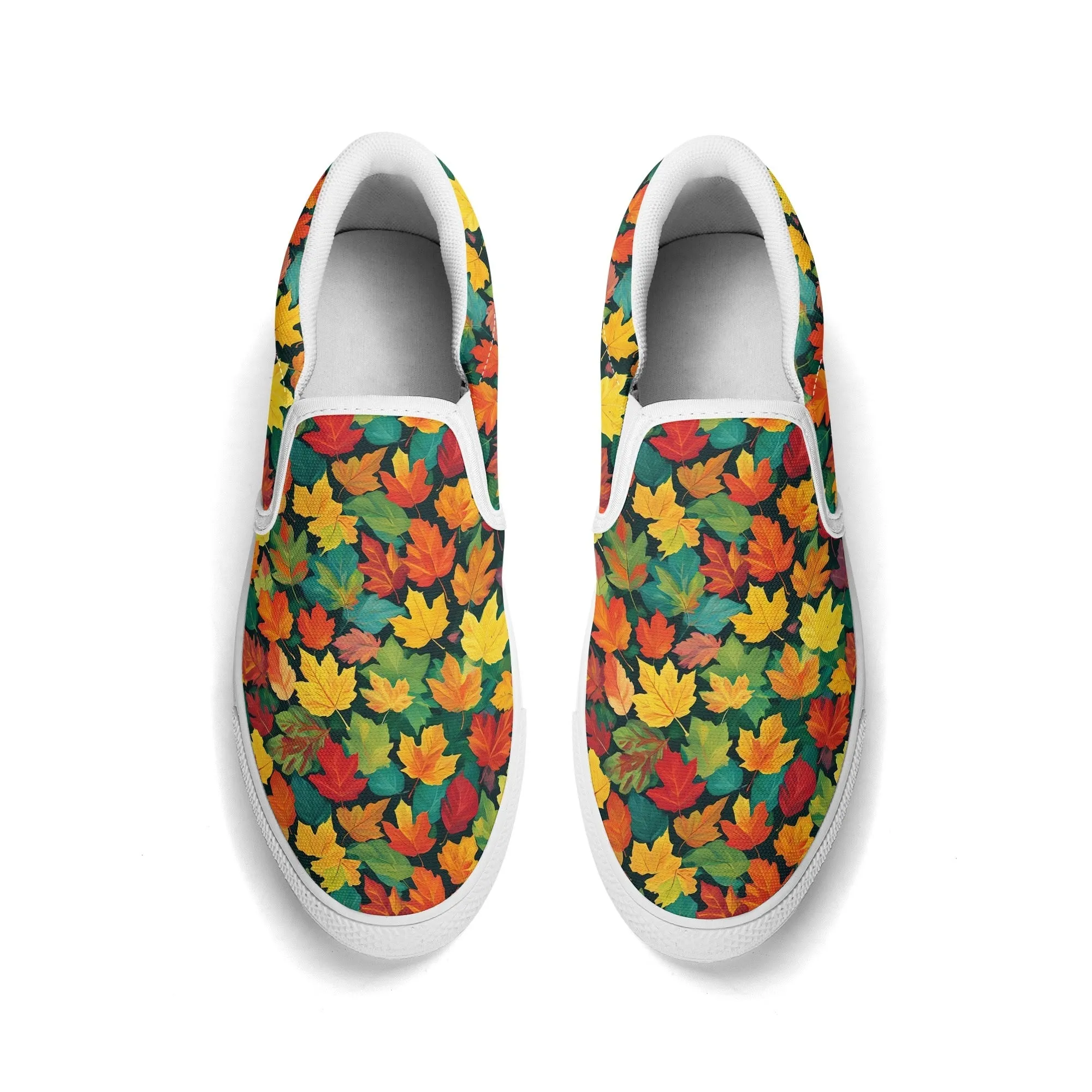 Mens Colorful Leaves Rubber Slip On Shoes