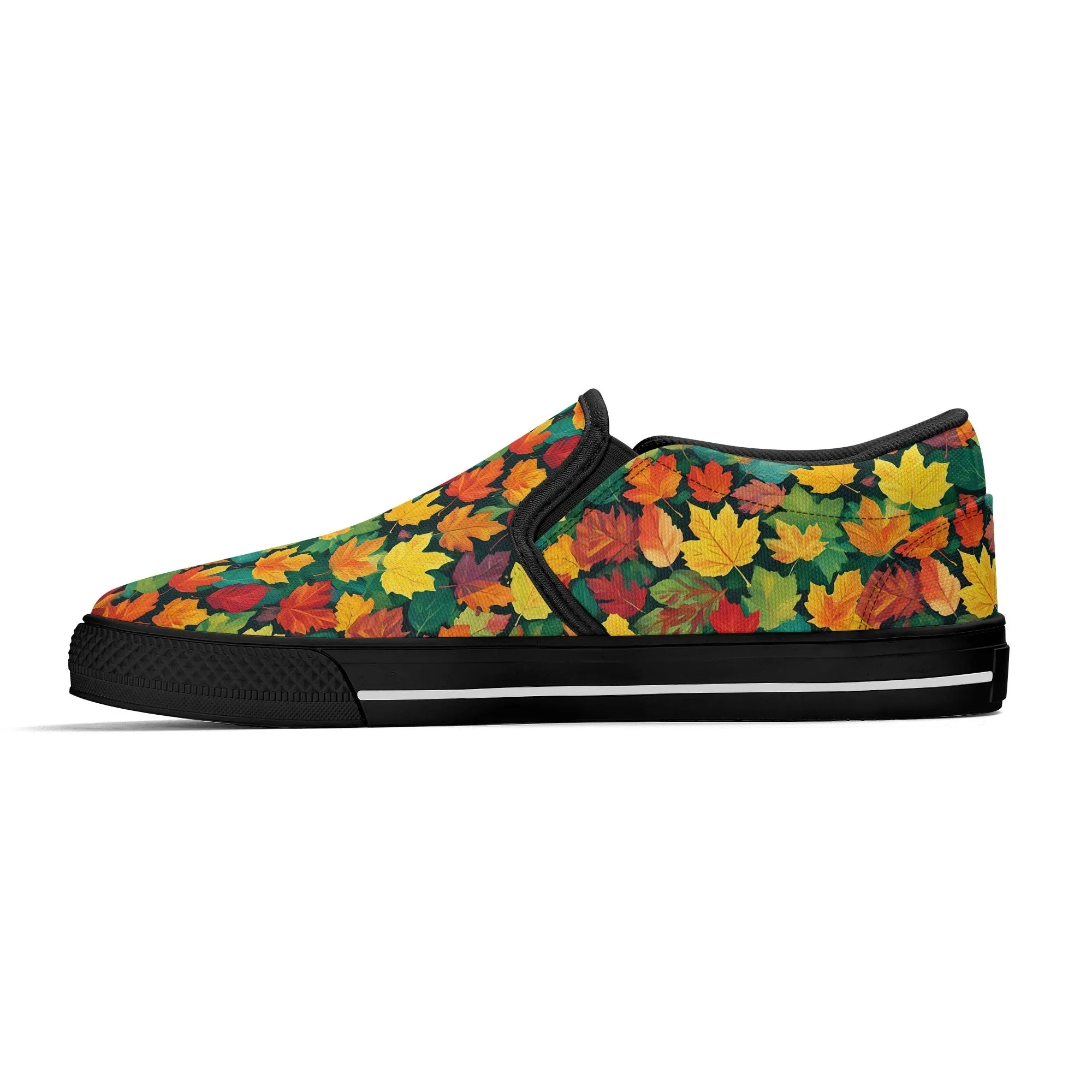 Mens Colorful Leaves Rubber Slip On Shoes