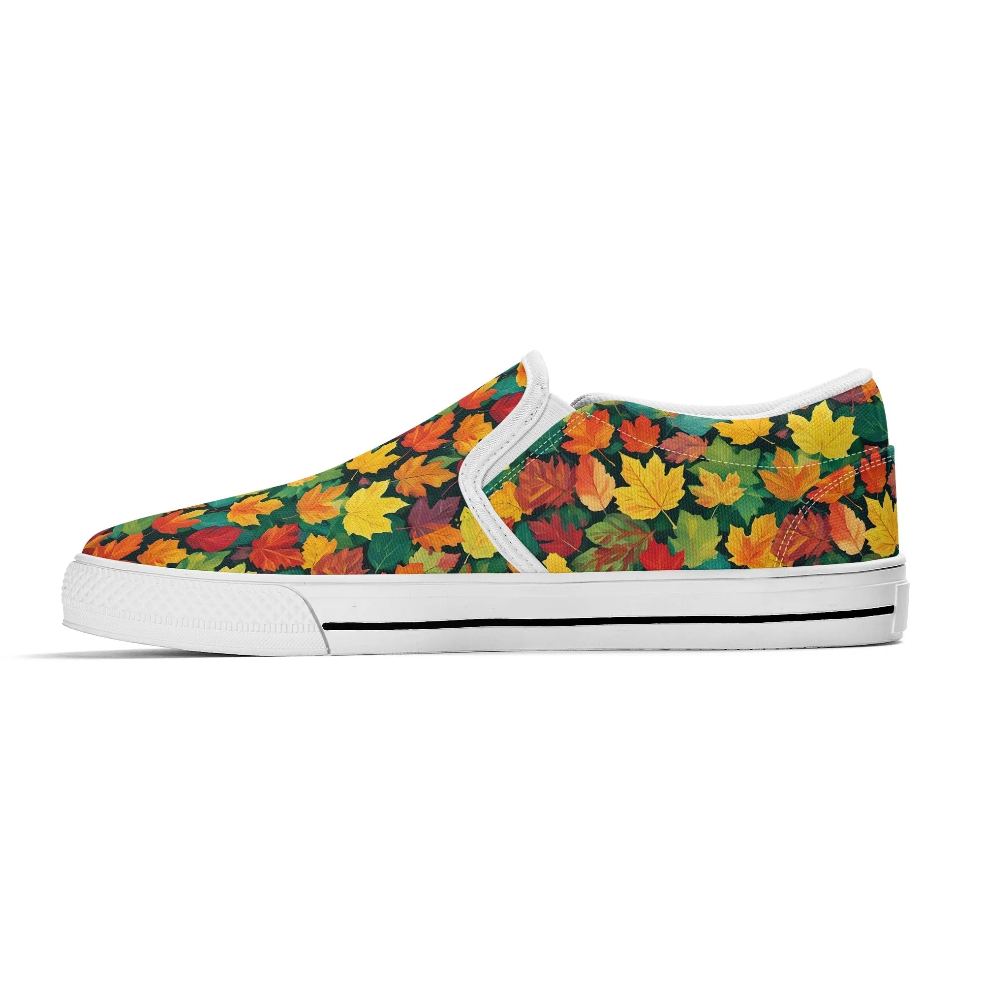 Mens Colorful Leaves Rubber Slip On Shoes