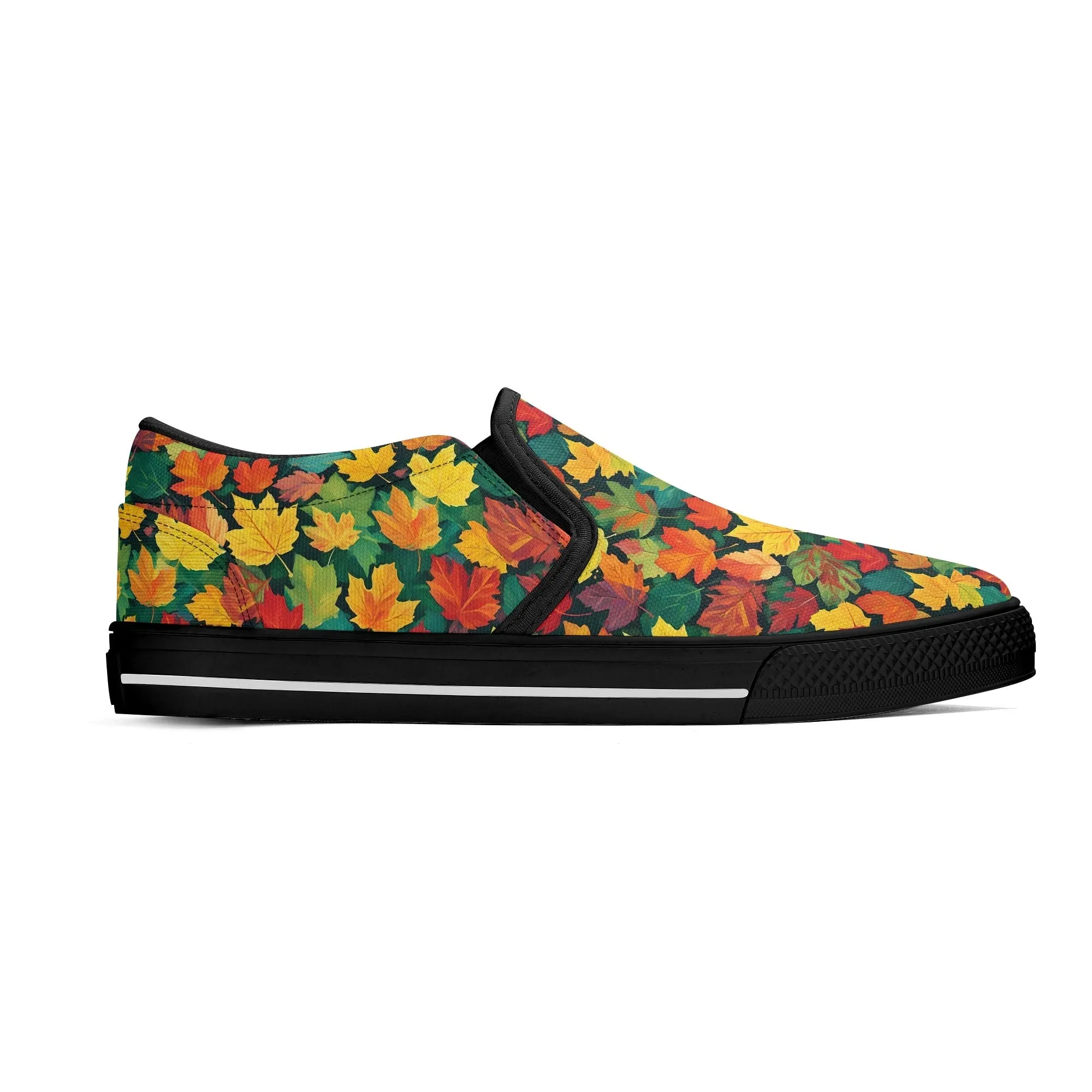 Mens Colorful Leaves Rubber Slip On Shoes