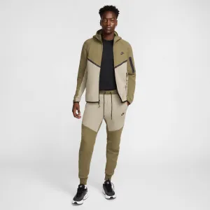 MENS NIKE TECH FLEECE FULL-ZIP WINDRUNNER WARMUP (MEDIUM OLIVE/LIGHT ARMY/BLACK)