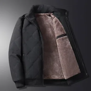 Men's puffer jacket with quilted design and inner lining