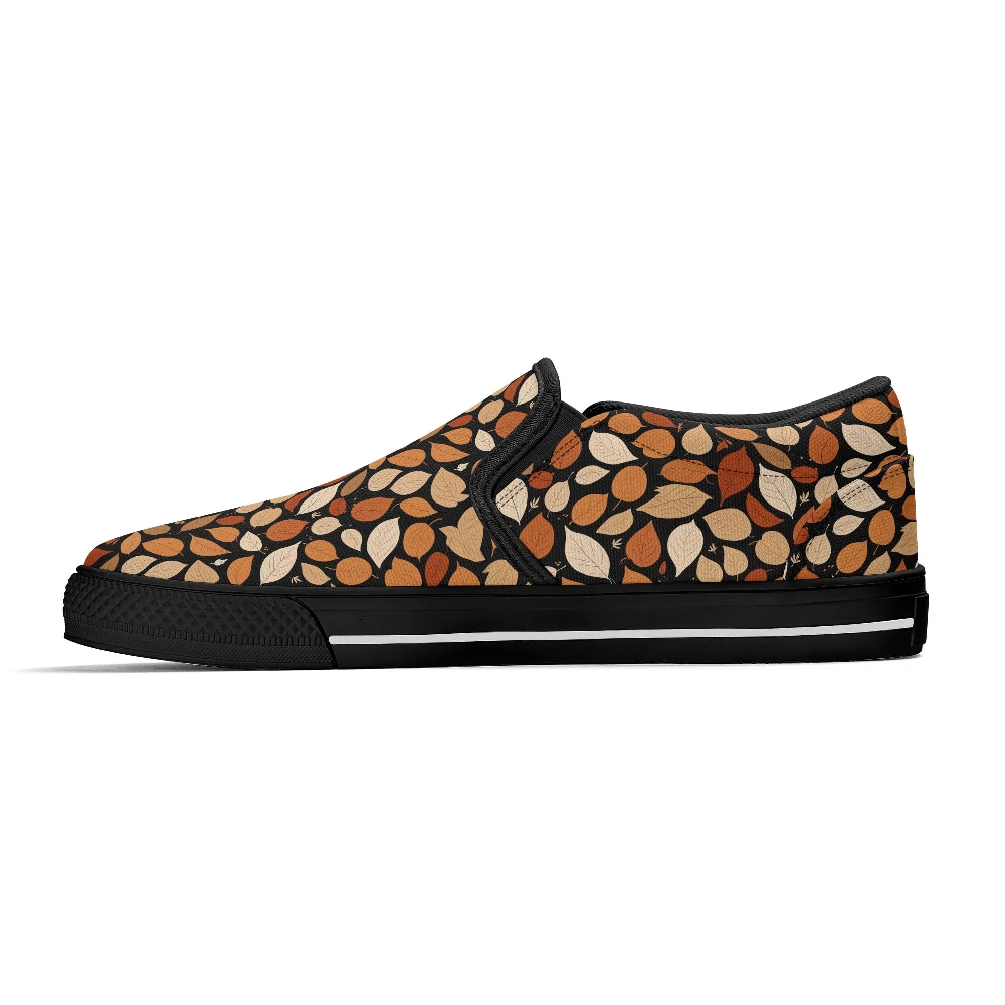 Mens Red Leaves Rubber Slip On Shoes