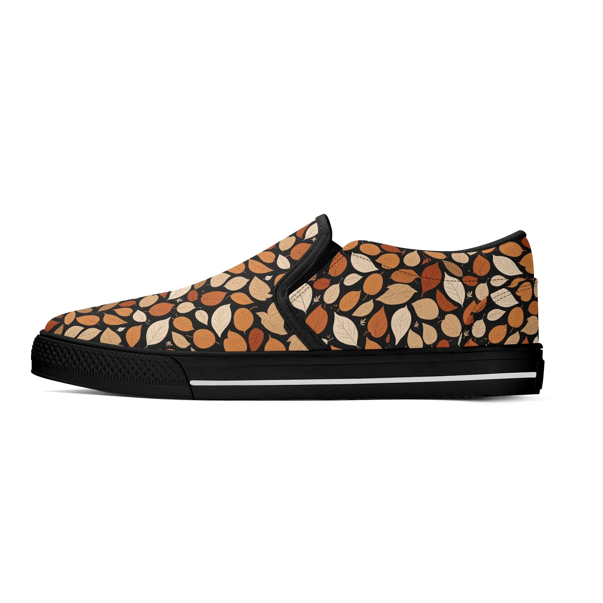 Mens Red Leaves Rubber Slip On Shoes