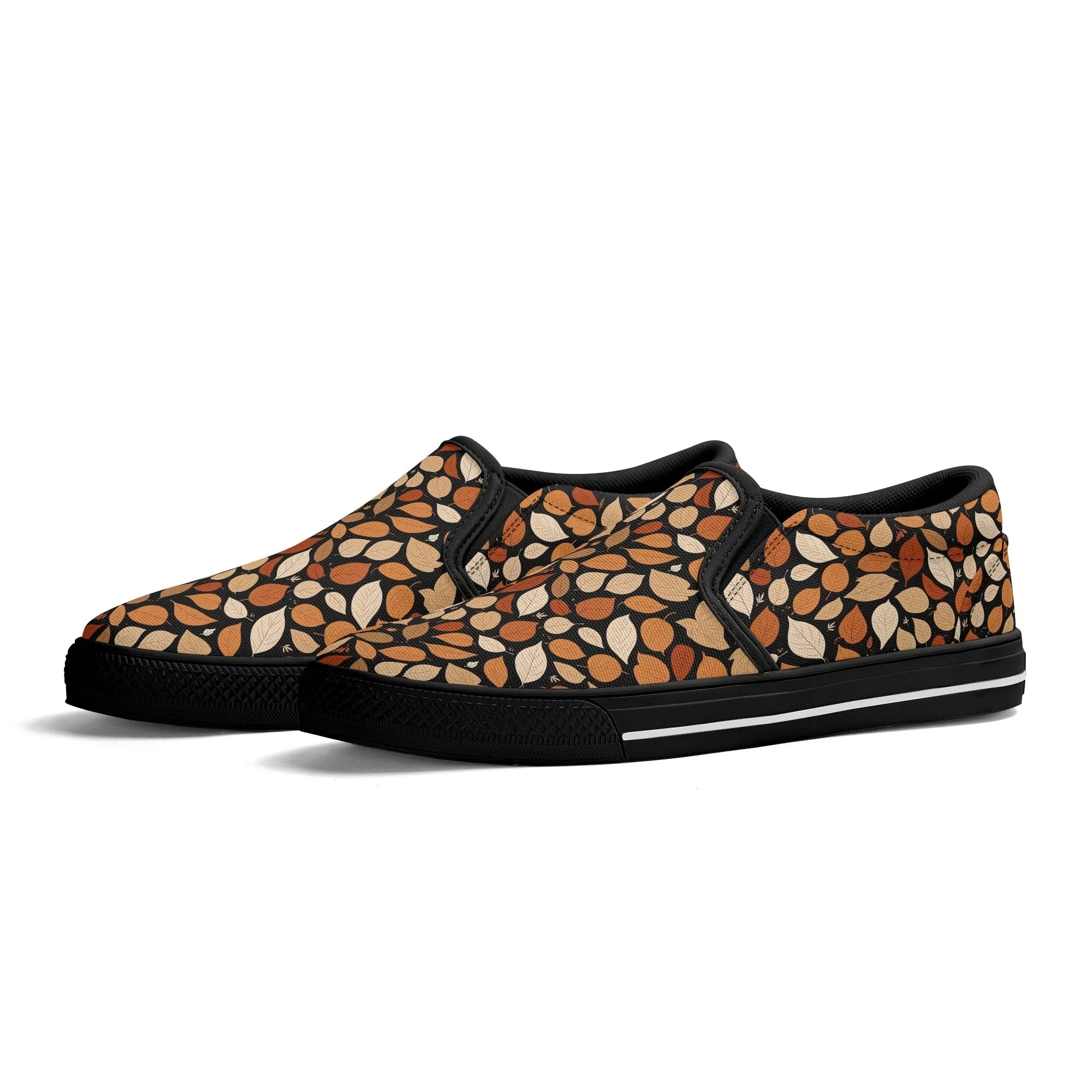 Mens Red Leaves Rubber Slip On Shoes