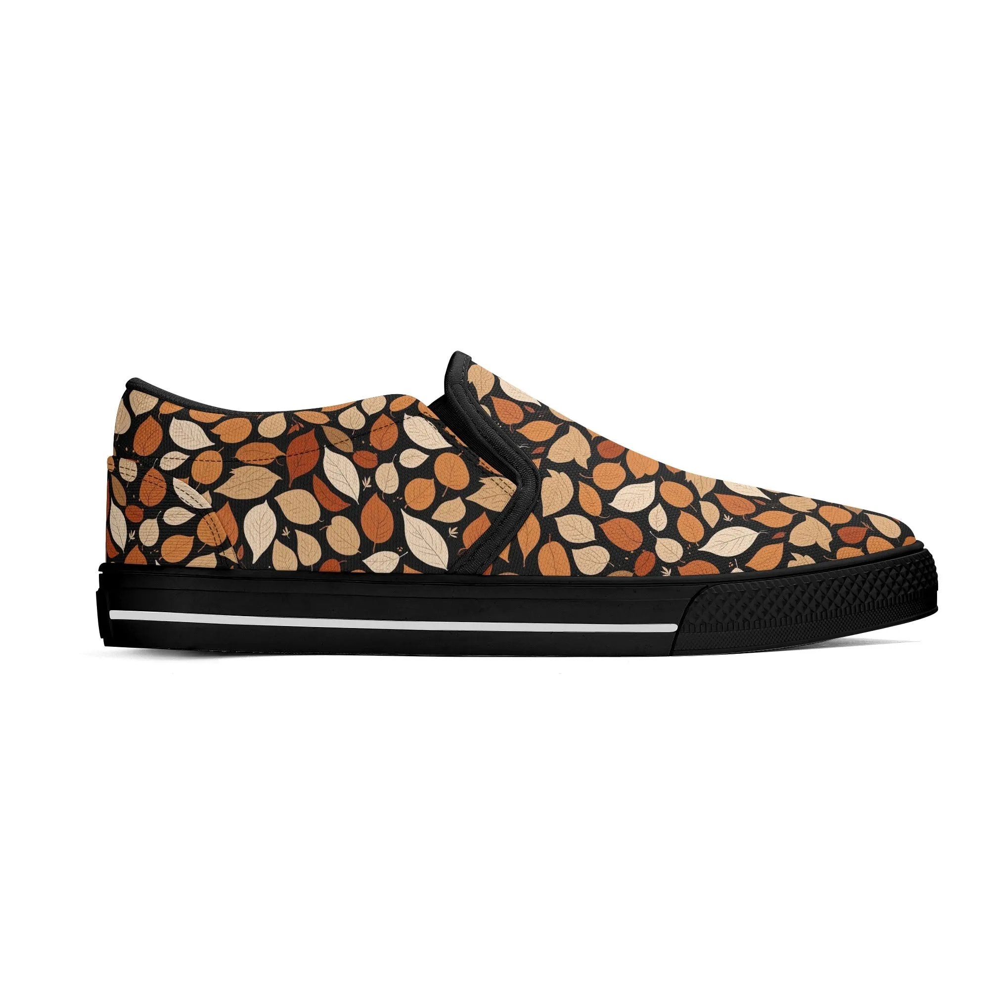 Mens Red Leaves Rubber Slip On Shoes
