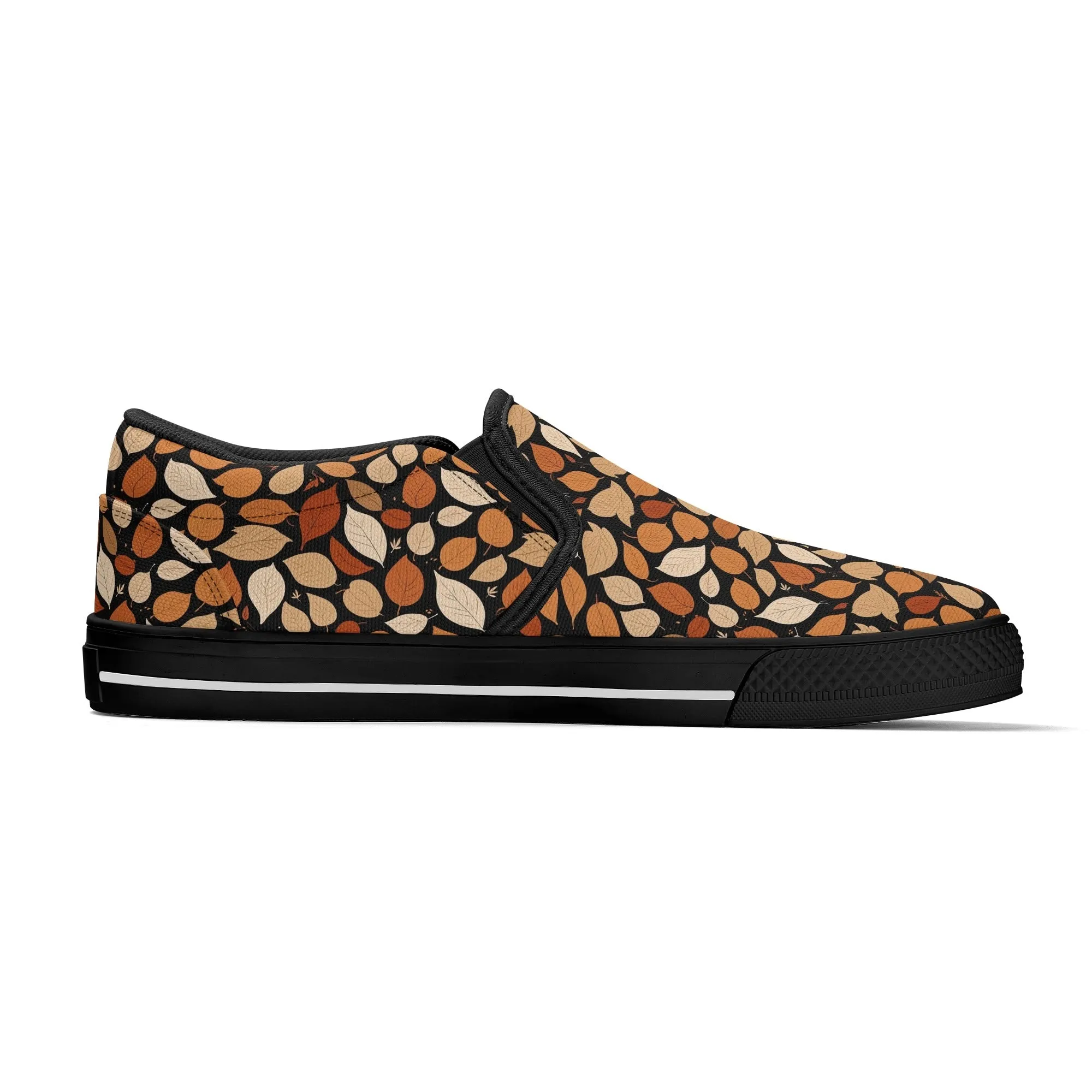 Mens Red Leaves Rubber Slip On Shoes