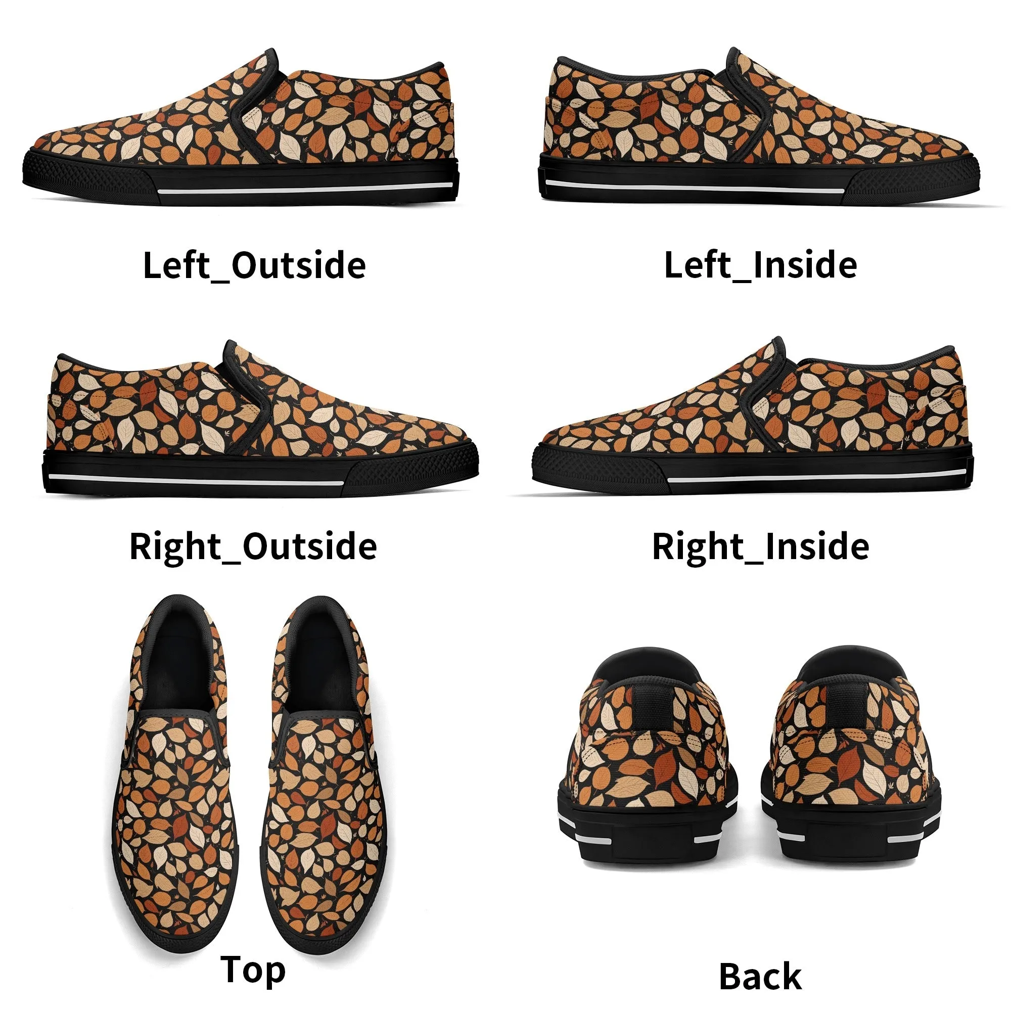 Mens Red Leaves Rubber Slip On Shoes