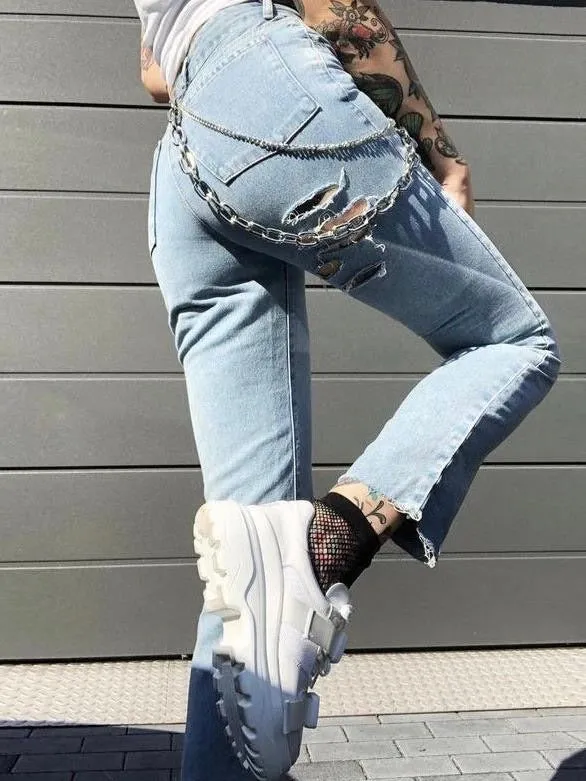 METAL CHAIN JEANS