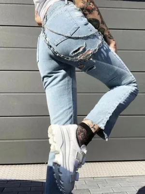 METAL CHAIN JEANS