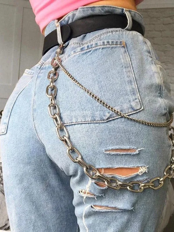 METAL CHAIN JEANS