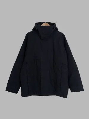 Mickey Brazil for Ships black nylon quilted high neck hooded parka - S M