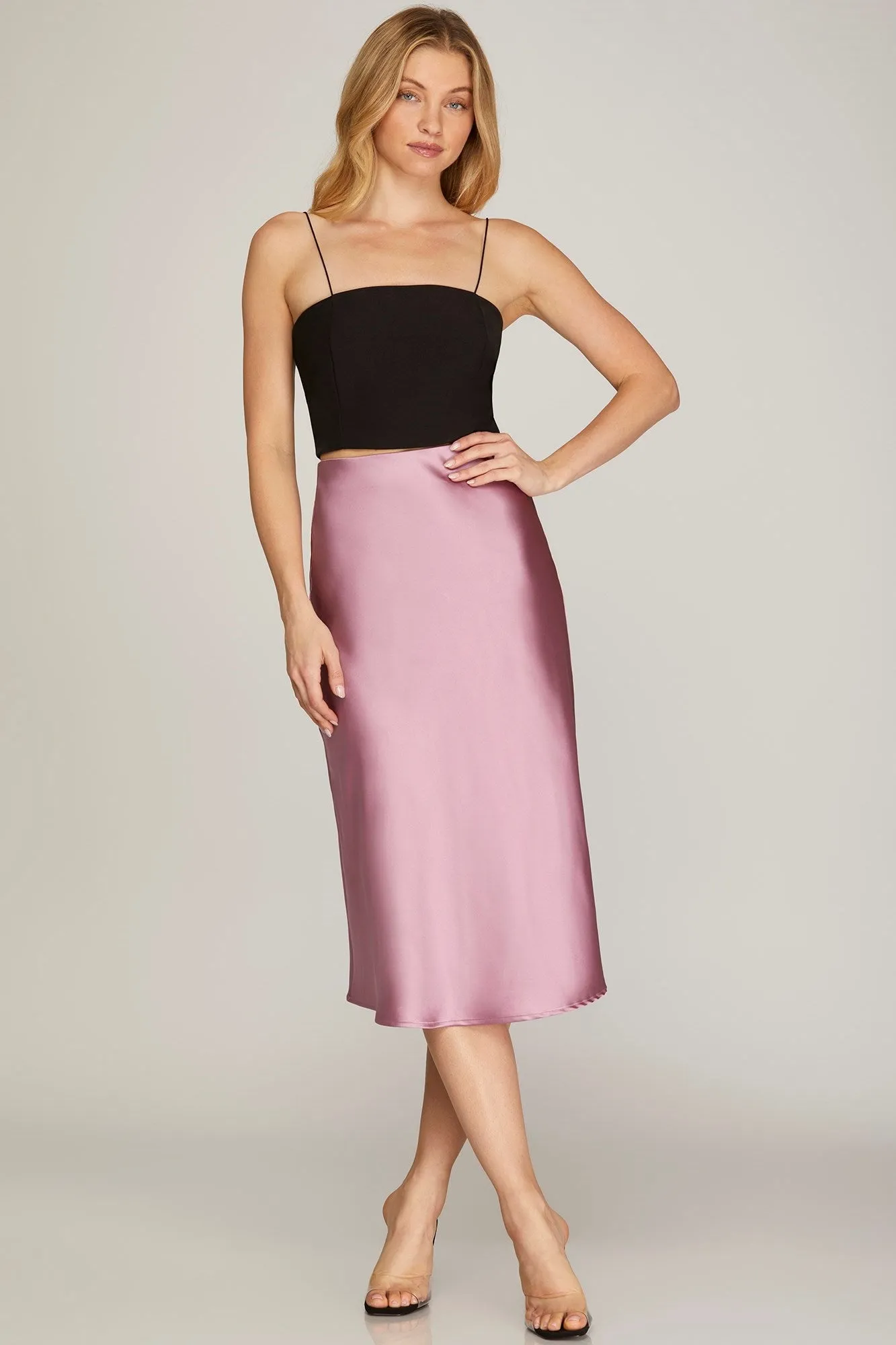 Midi Satin Skirt