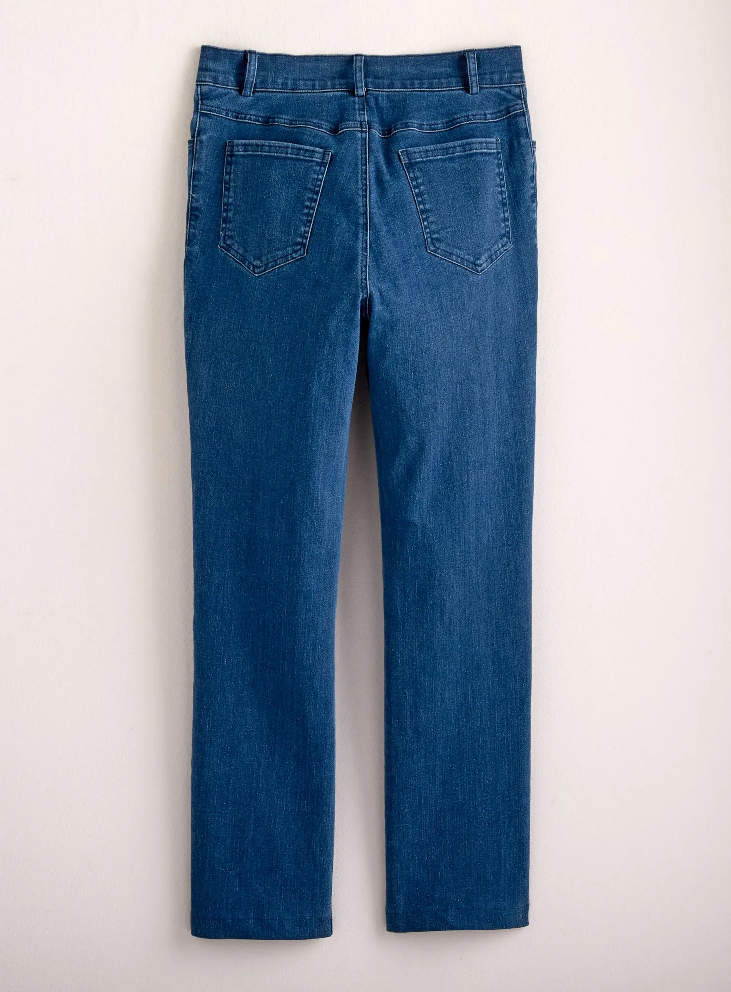Midrise Straight Leg Denim Pants