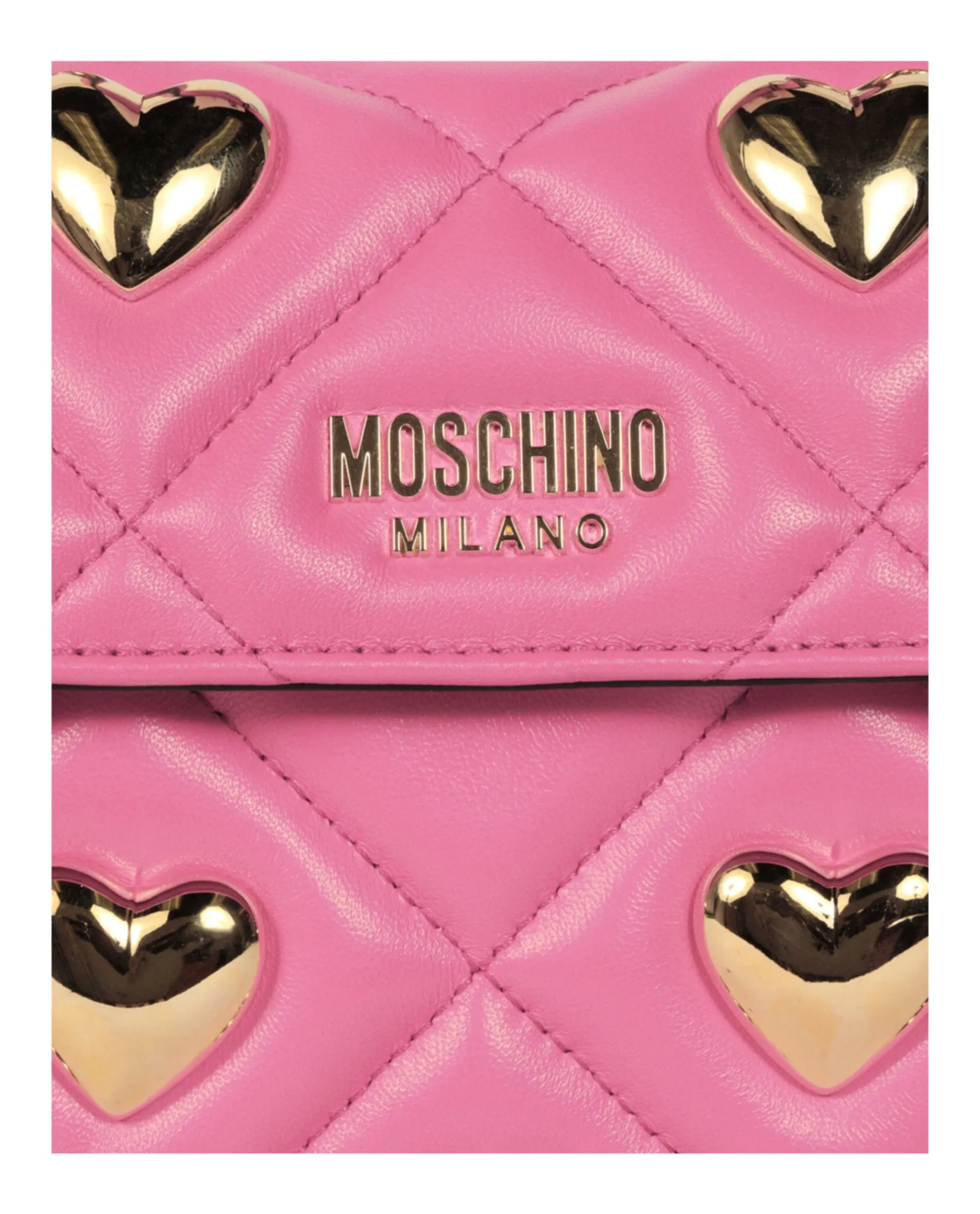 Moschino Heart Studs Quilted Shoulder Bag