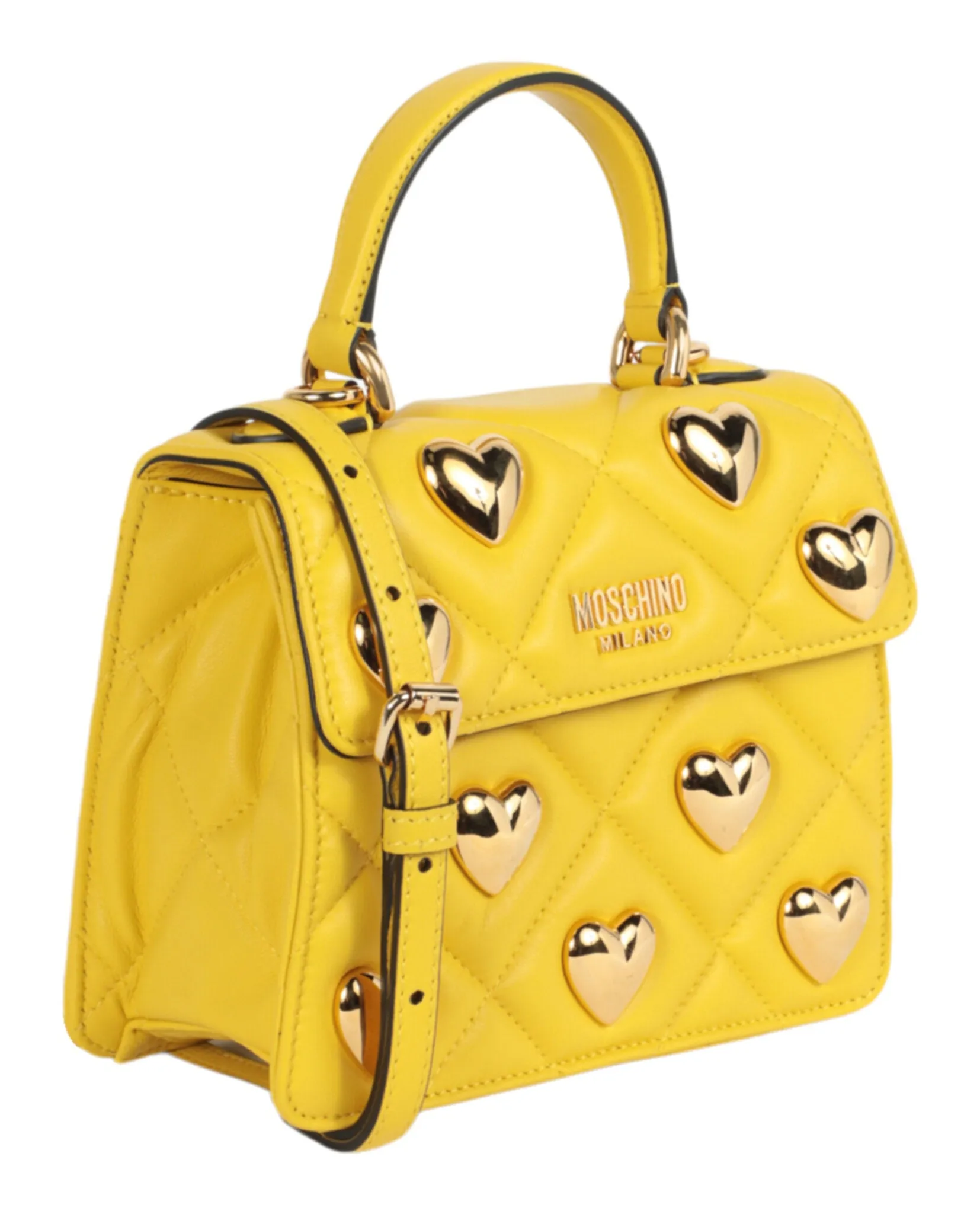 Moschino Heart Studs Quilted Shoulder Bag