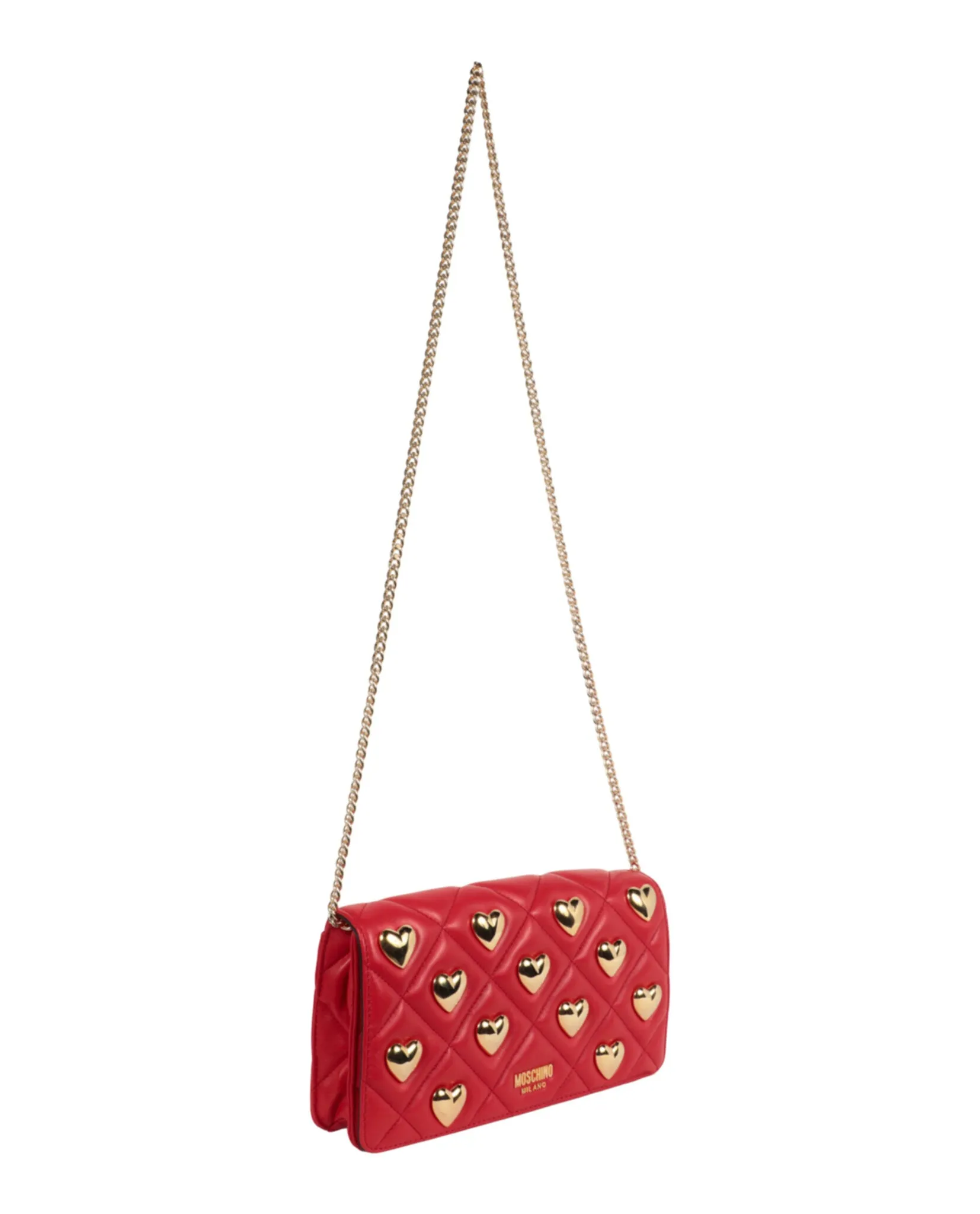 Moschino Heart Studs Quilted Shoulder Bag