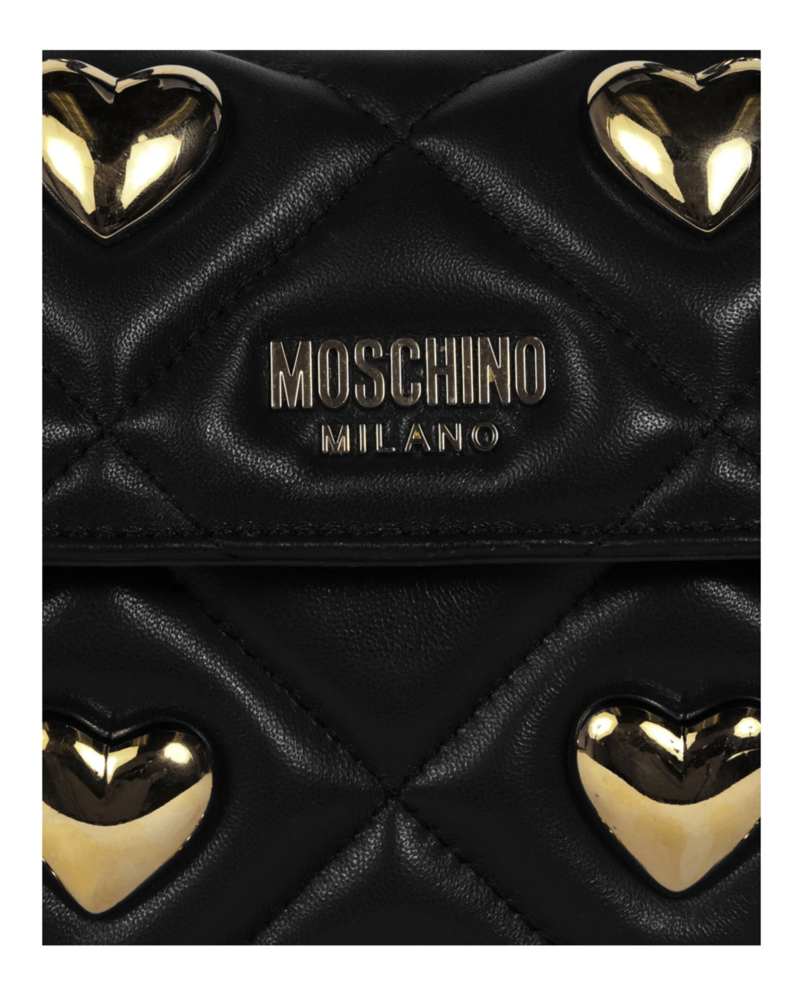 Moschino Heart Studs Quilted Shoulder Bag