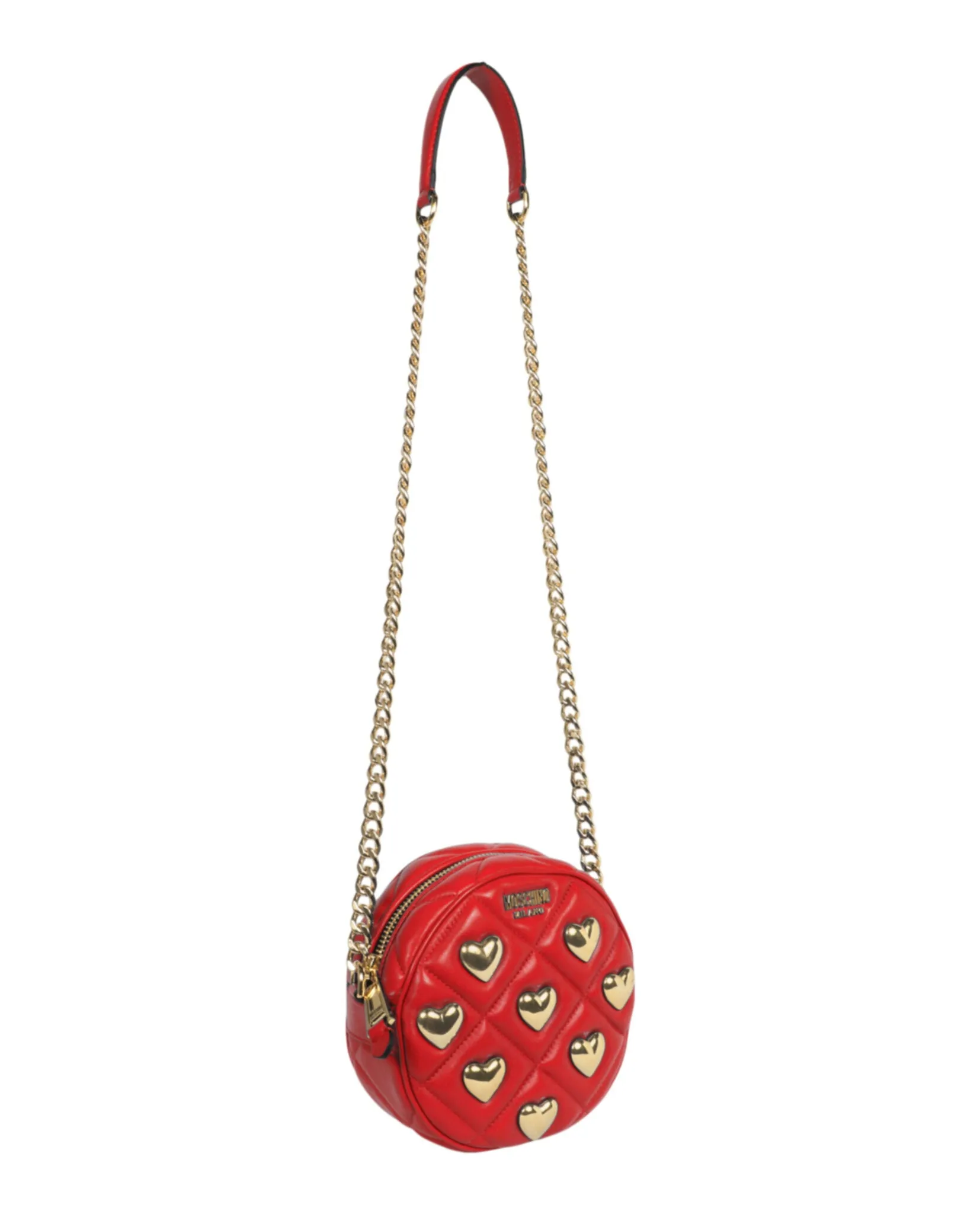 Moschino Heart Studs Quilted Shoulder Bag